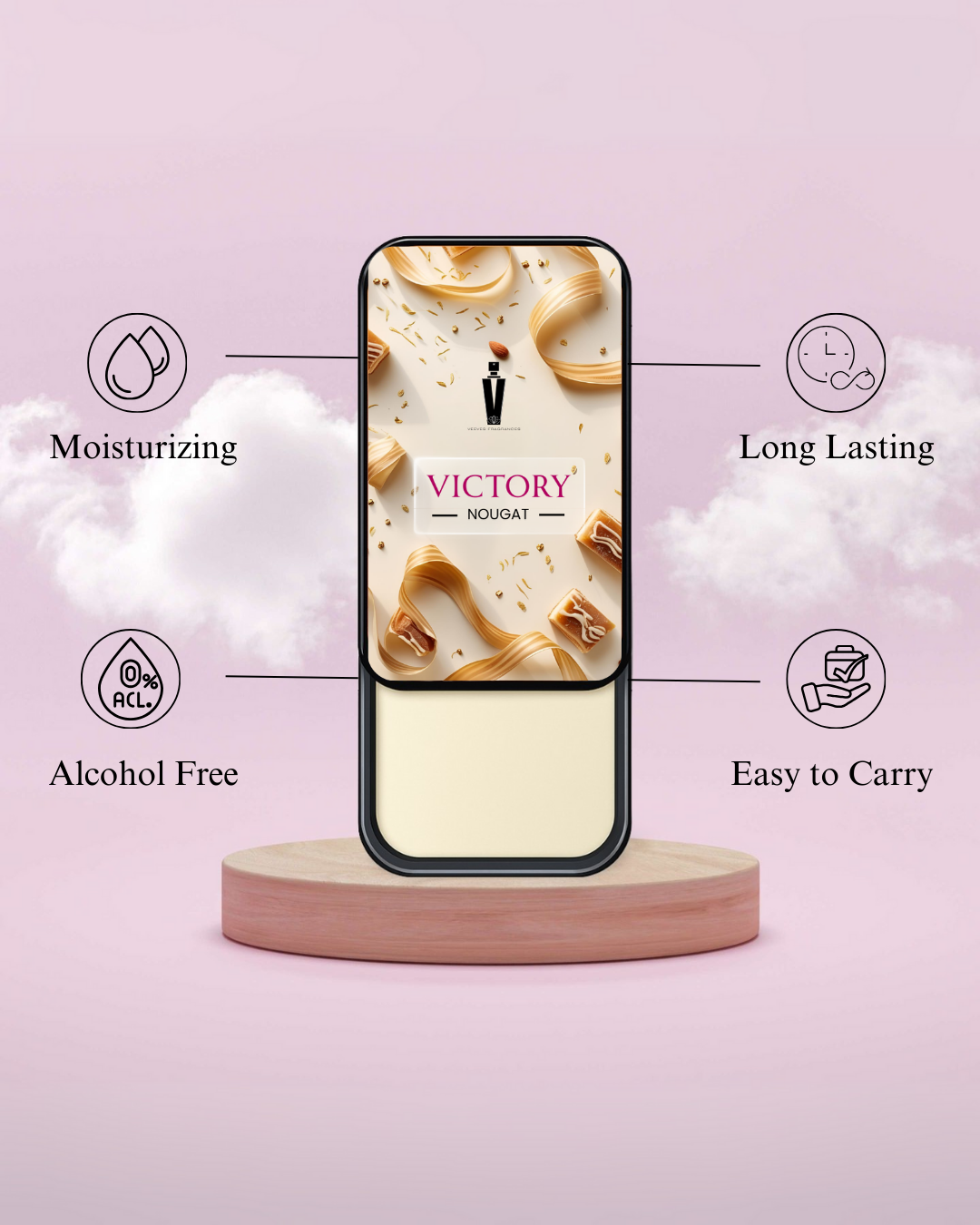 Victory Nougat – Sweet Gourmand Solid Perfume for Women | Travel-Friendly & Long-Lasting