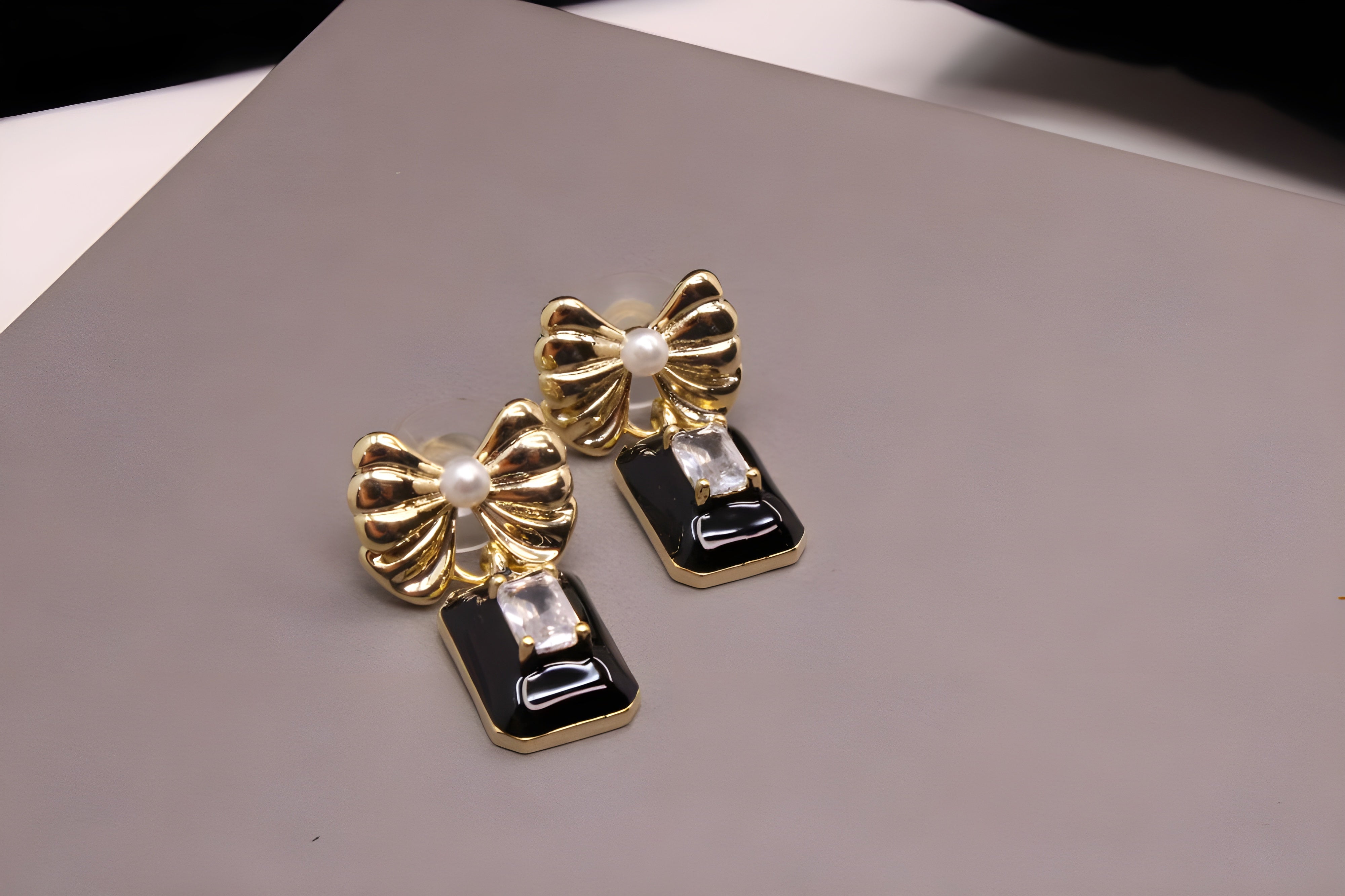 Gilded Grace Bow Radiance Earrings