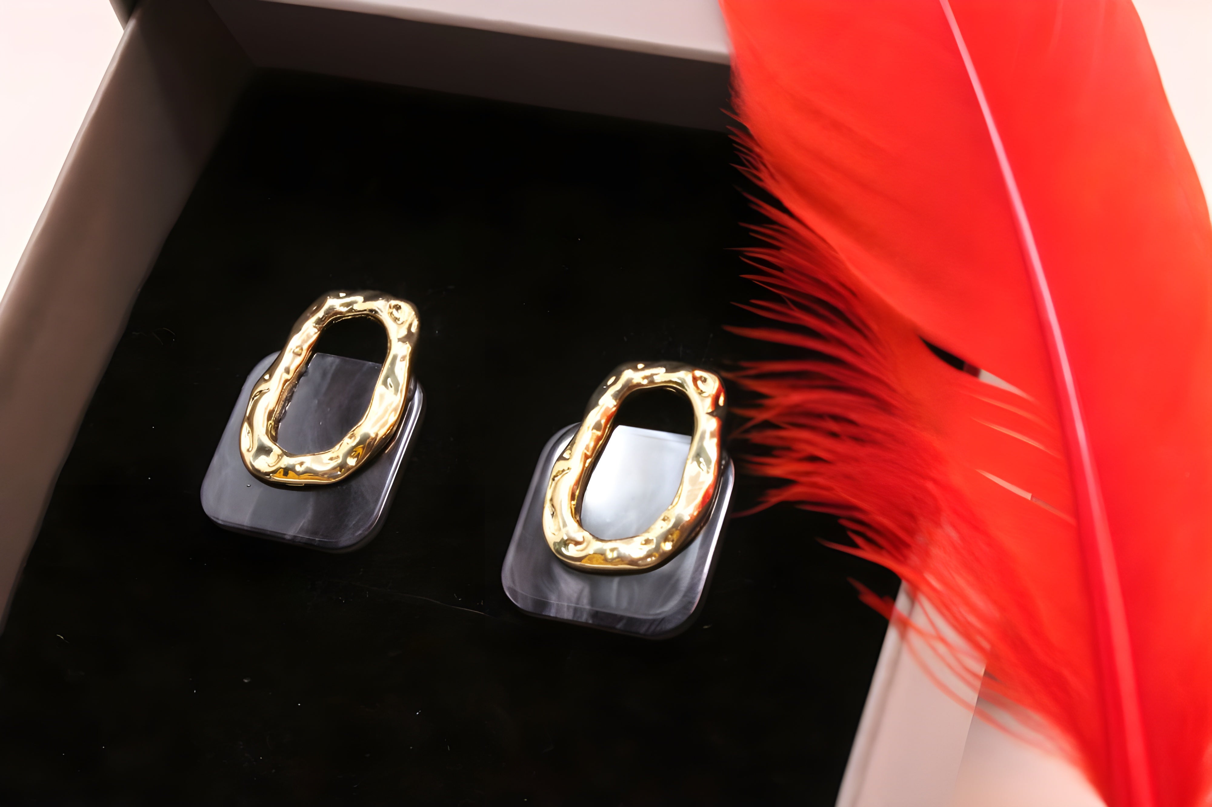 Square Charm OvalGlow Earrings