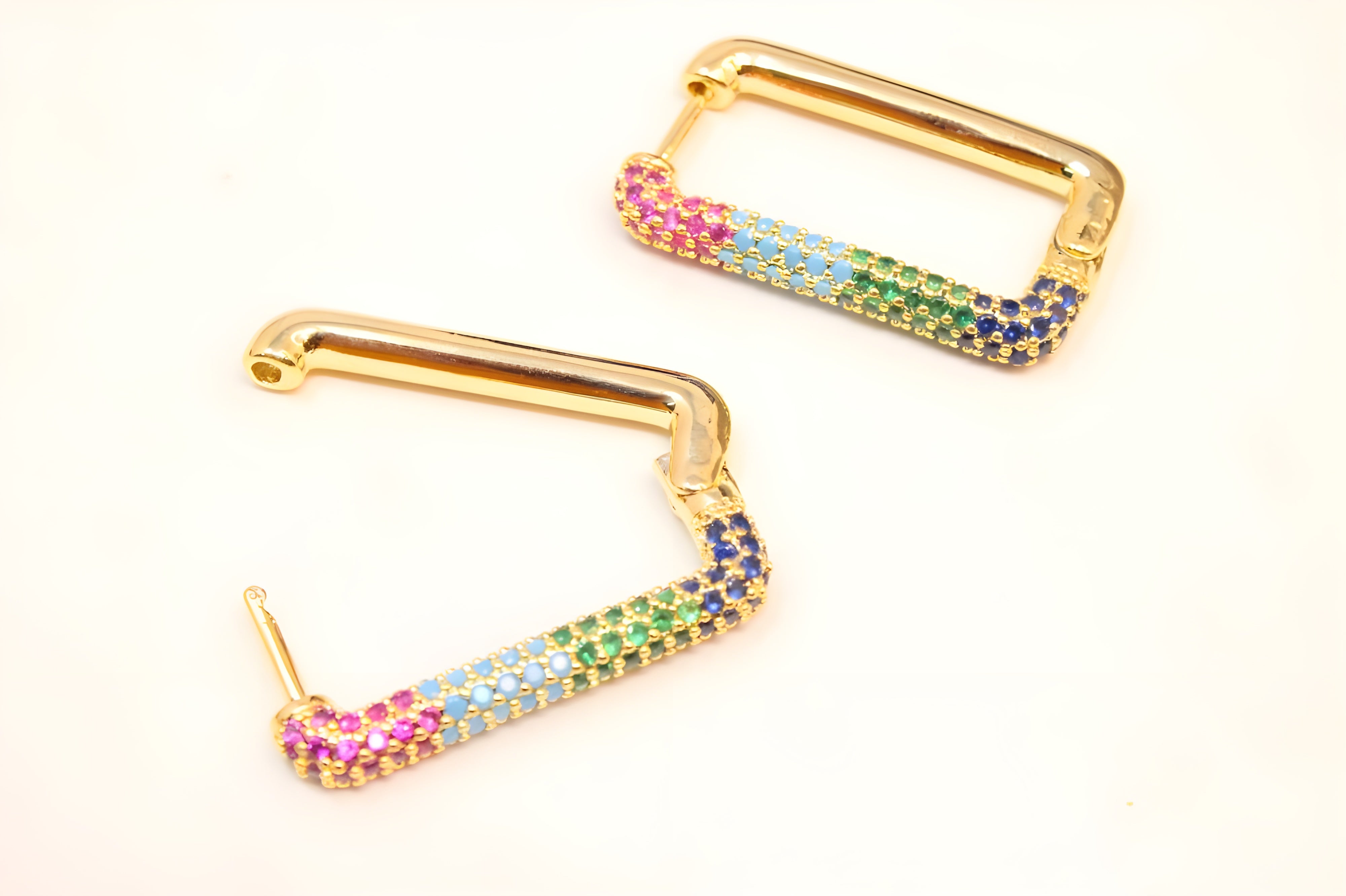 Gilded Glow Rectangular Earrings