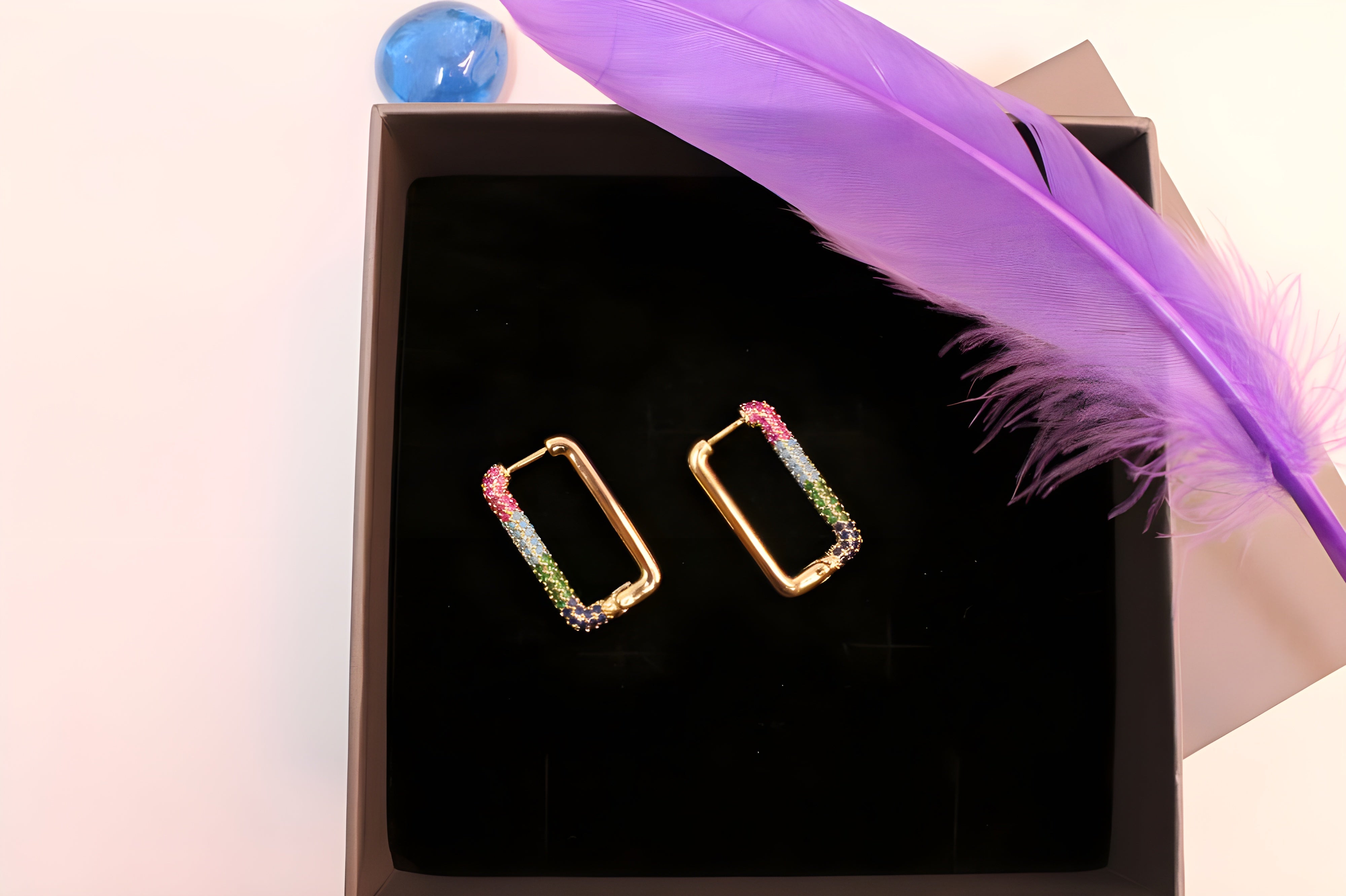 Gilded Glow Rectangular Earrings