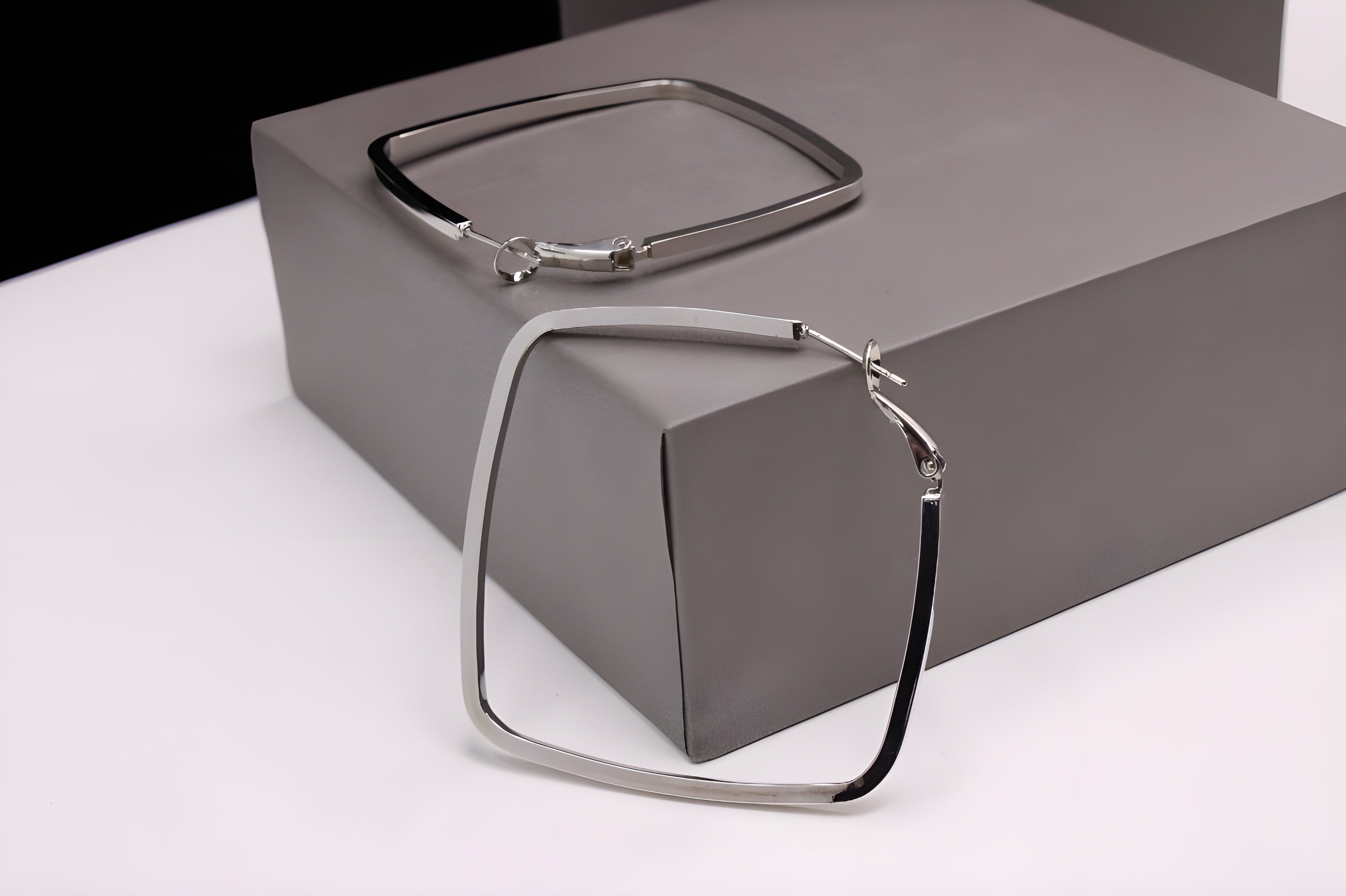 Onyx Gleam Alloy Earrings