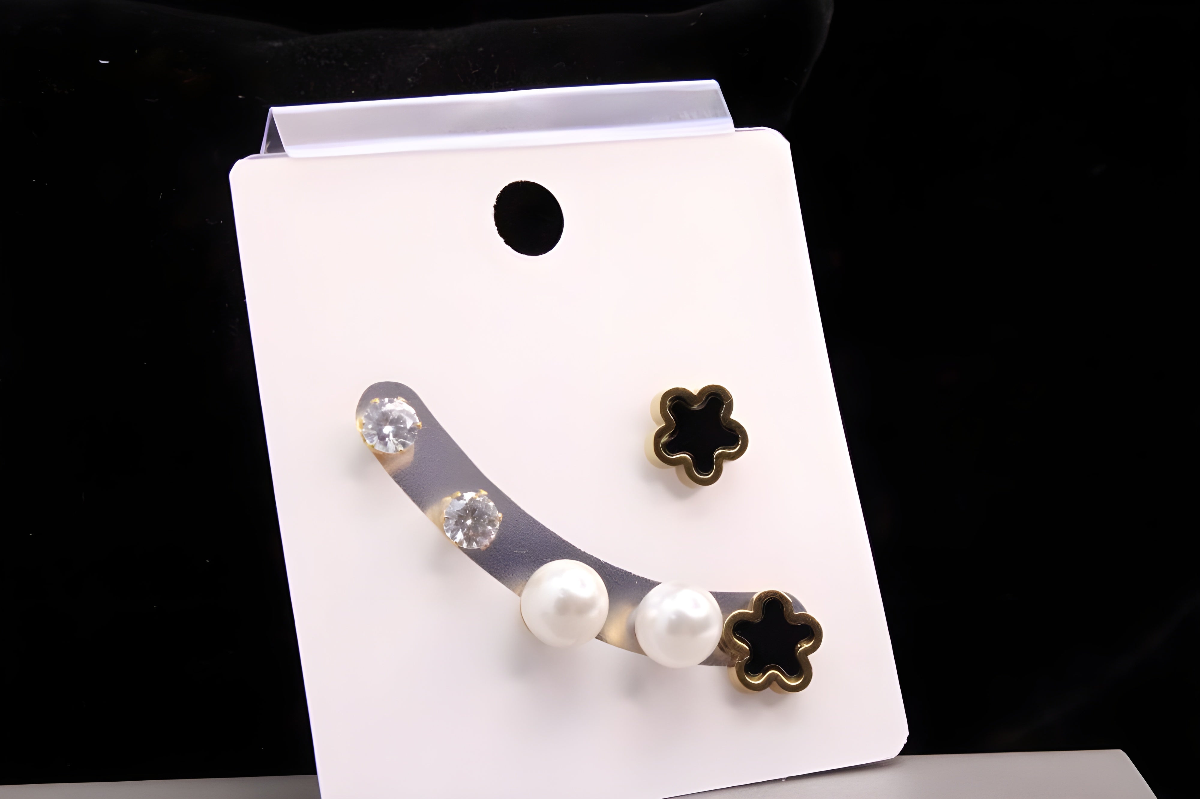 Harmony Noir & Pearl Fusion Earrings