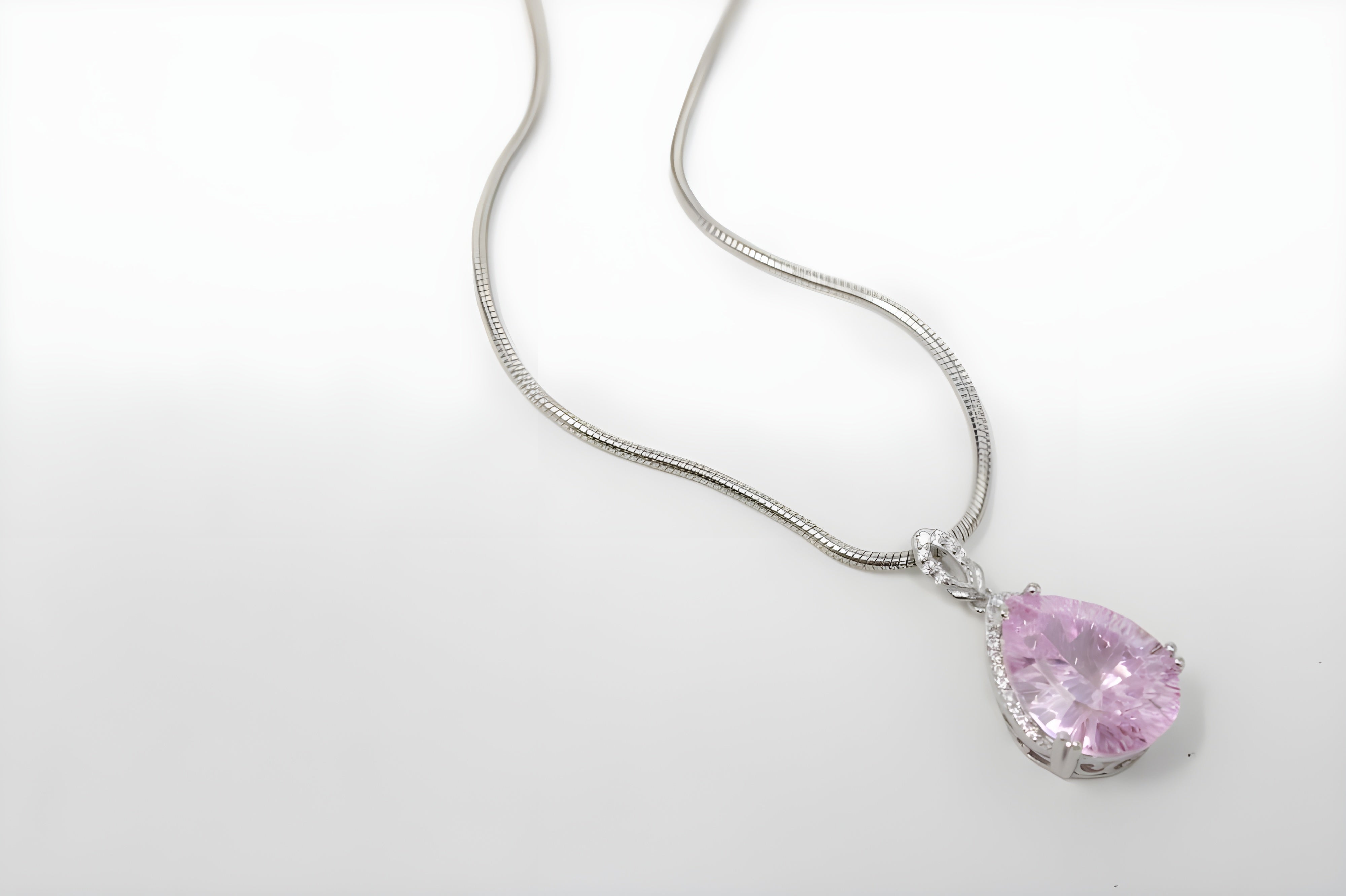 Blush Serenity Teardrop Pendant with VeeLux Crystal Accents