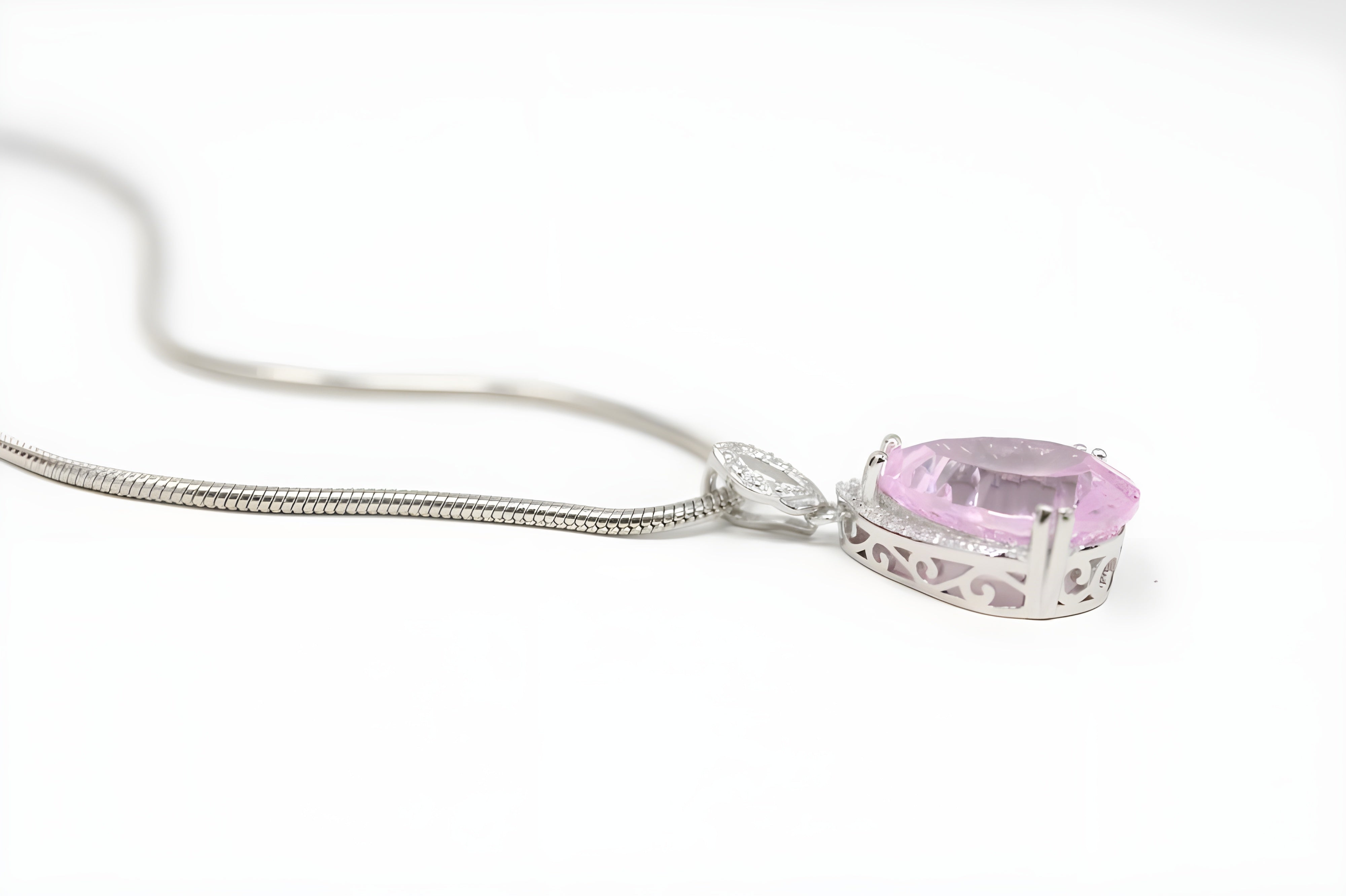 Blush Serenity Teardrop Pendant with VeeLux Crystal Accents