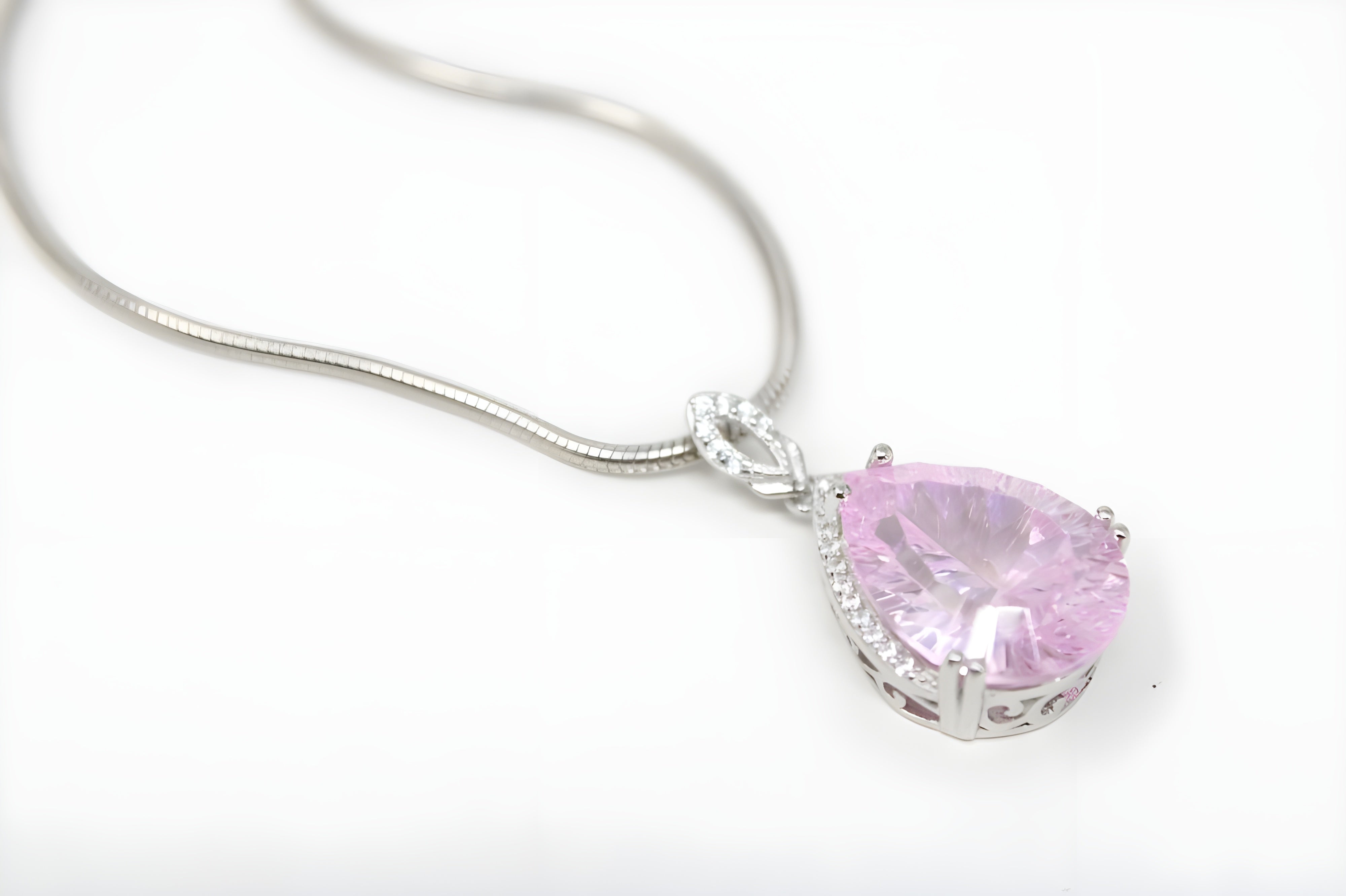 Blush Serenity Teardrop Pendant with VeeLux Crystal Accents