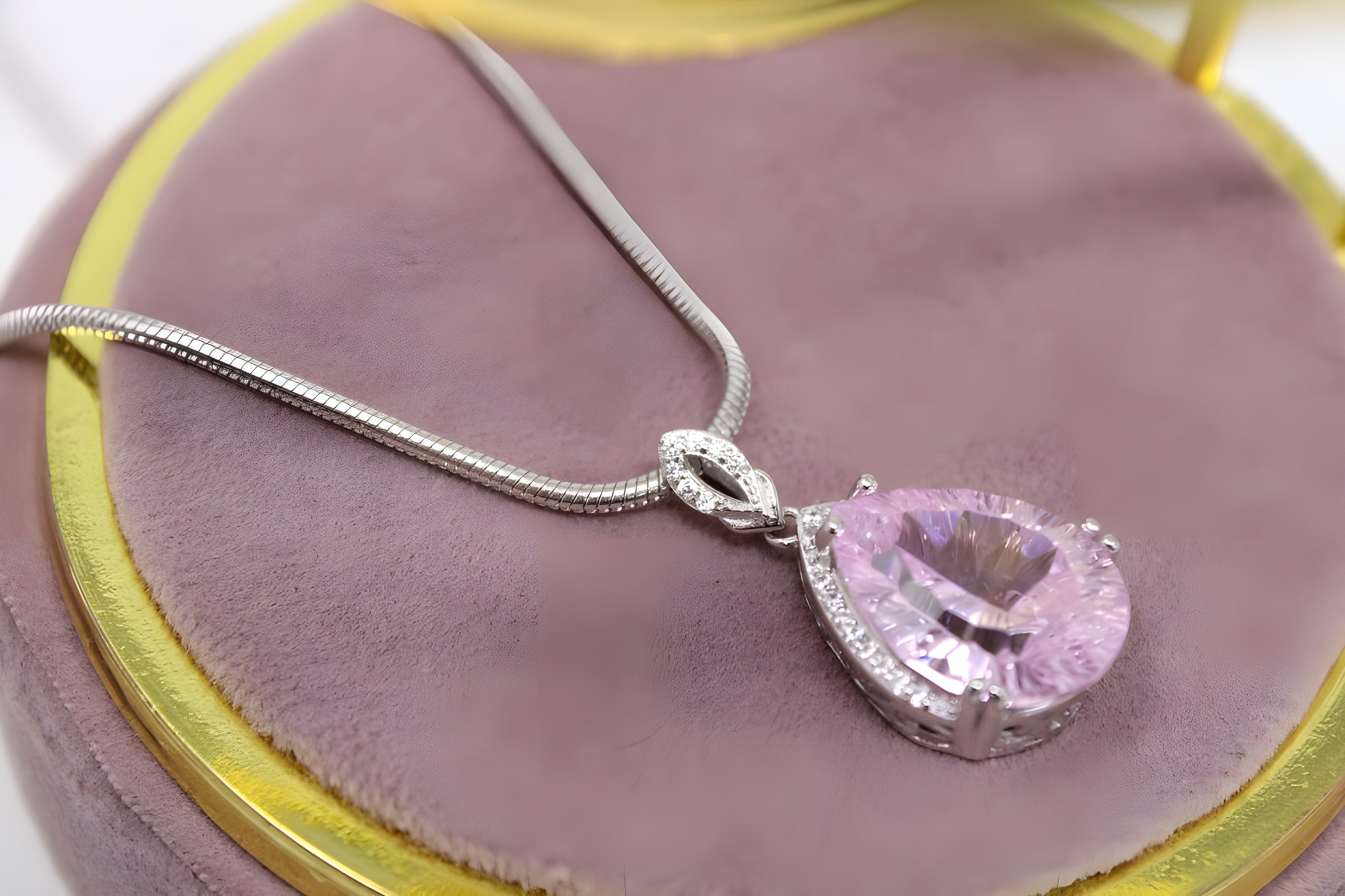 Blush Serenity Teardrop Pendant with VeeLux Crystal Accents