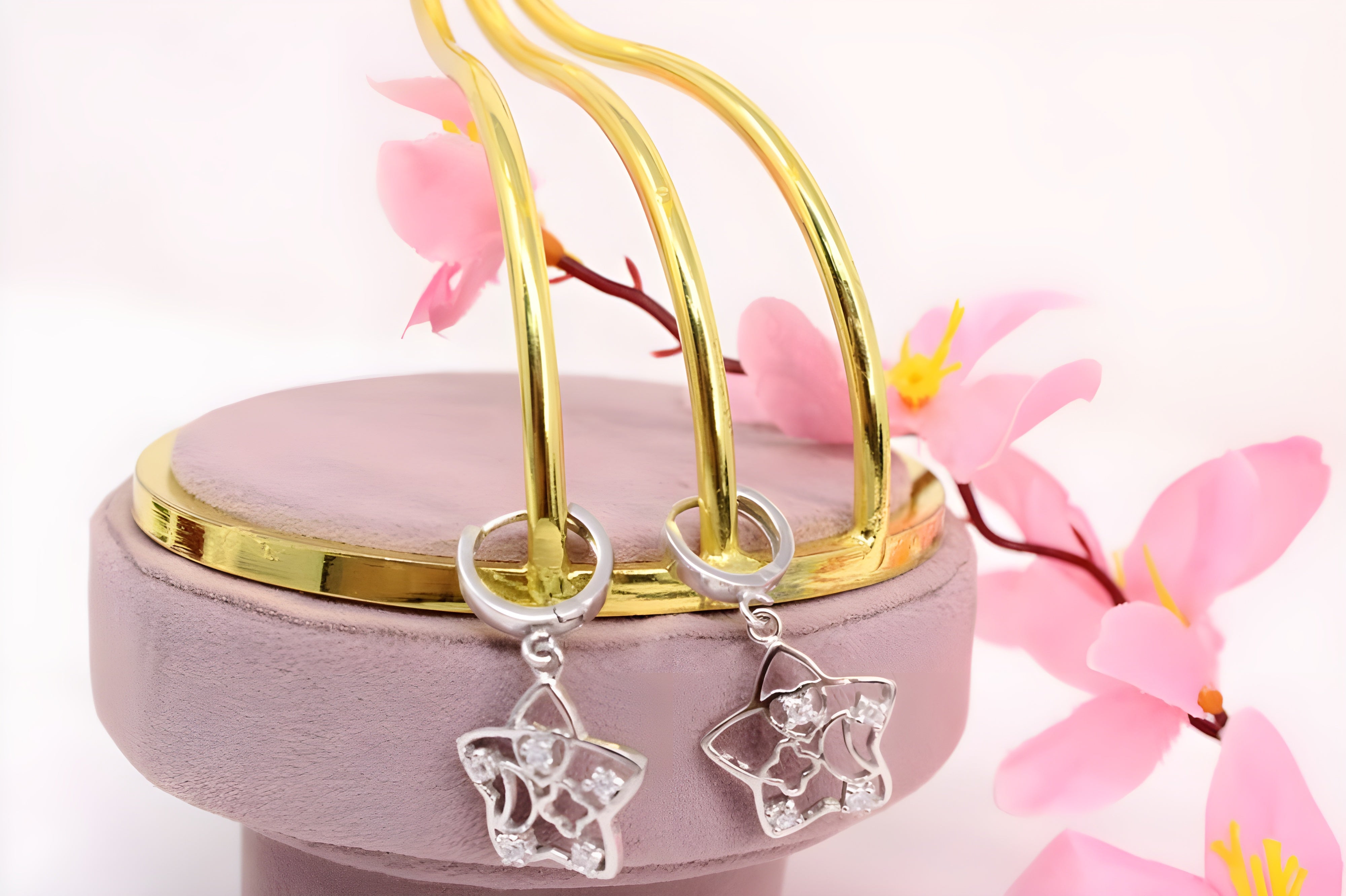 Whimsy Crystalin Sterling Silver Salver Earrings