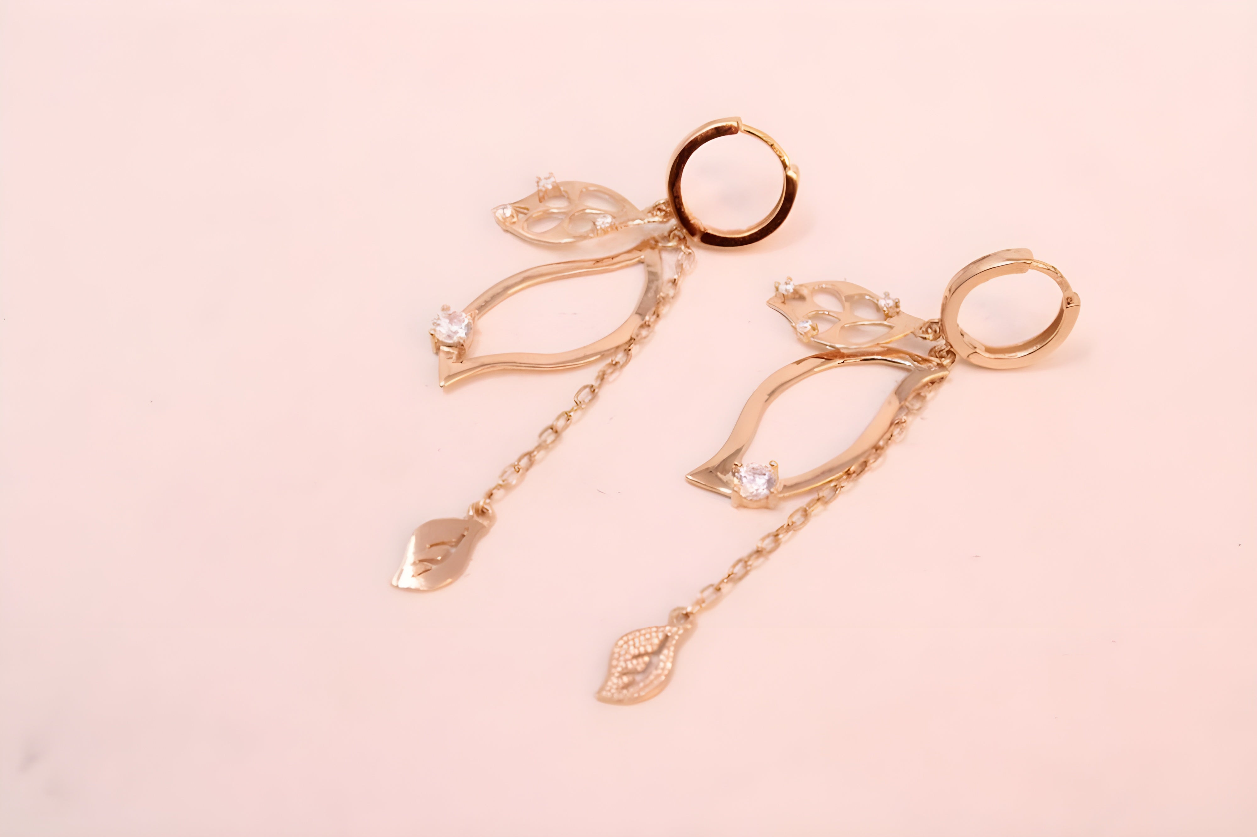 Golden Gleam Sterling Silver Drop Earrings