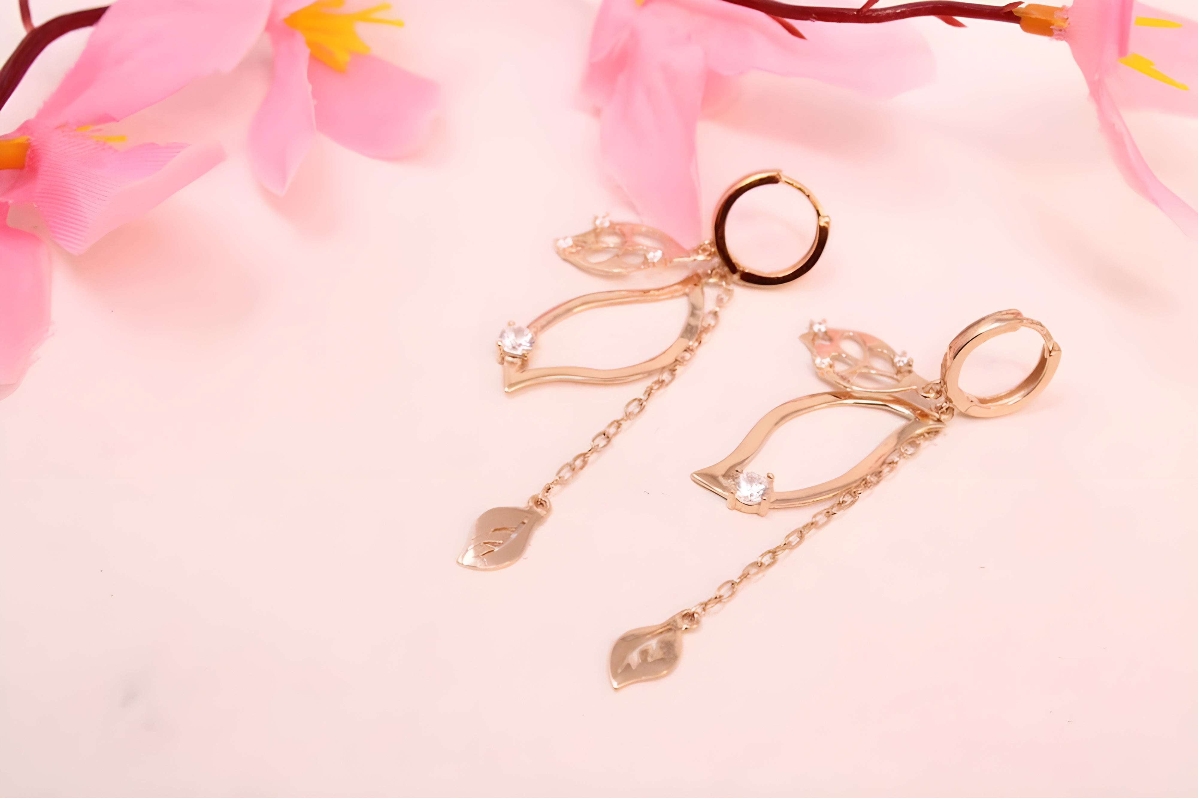 Golden Gleam Sterling Silver Drop Earrings