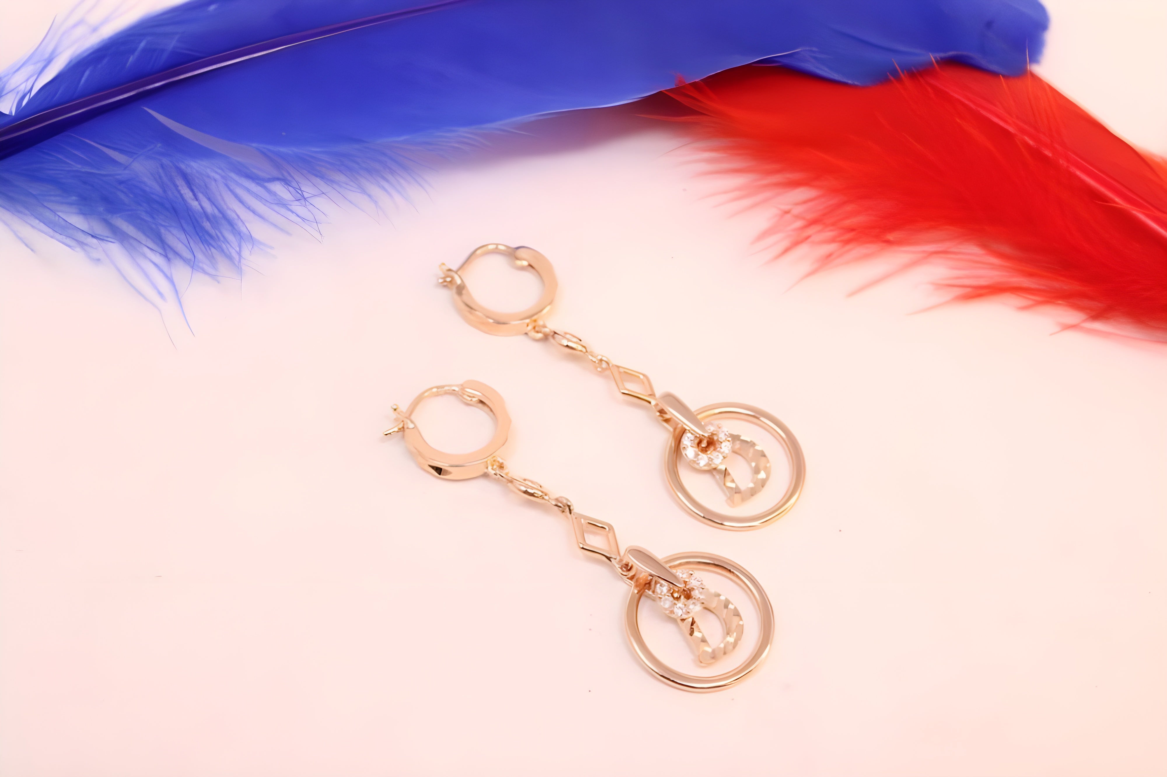 Copper Gold Elegance 92.5 Sterling Silver VeeLux Premium Earrings