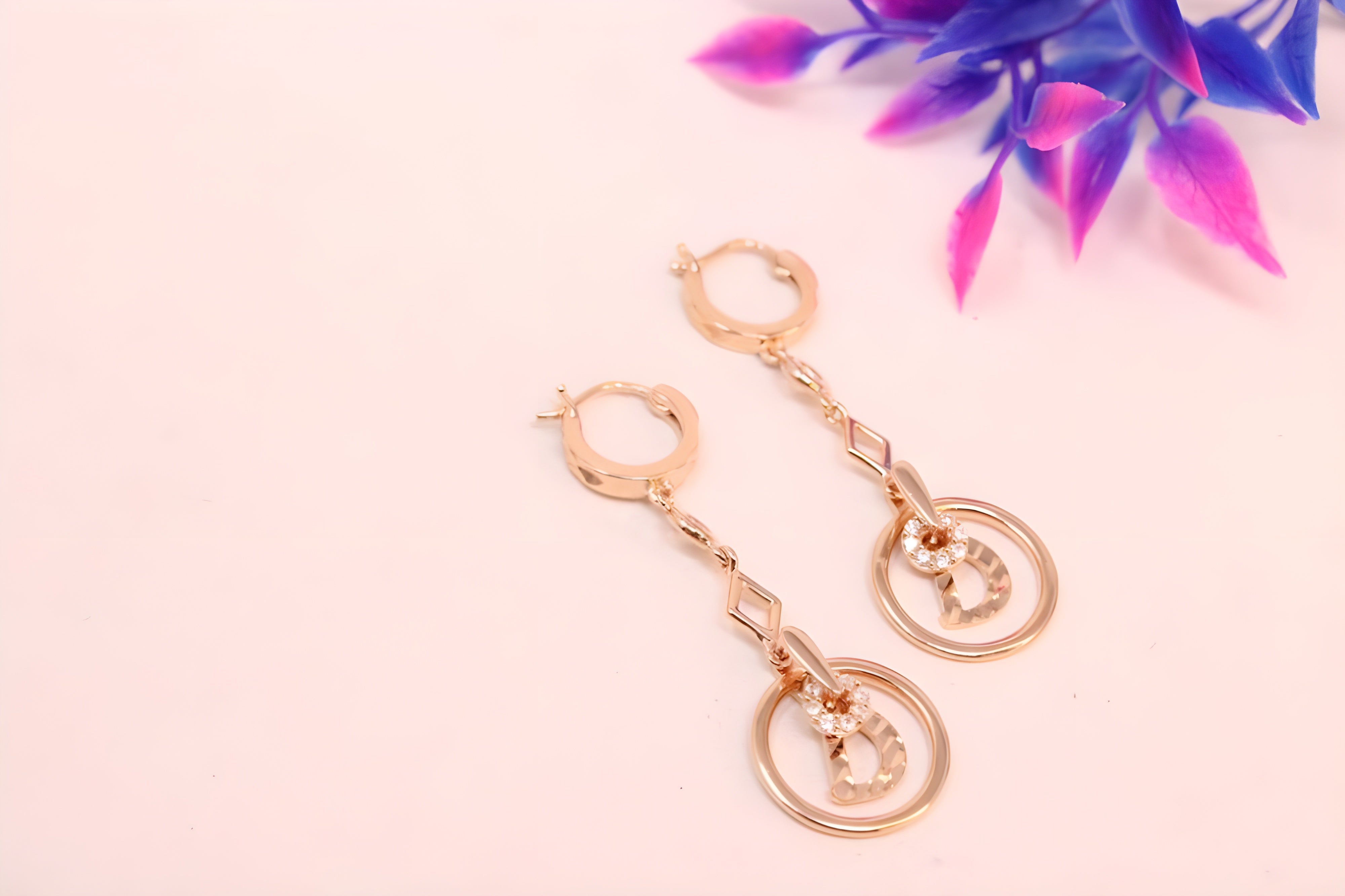 Copper Gold Elegance 92.5 Sterling Silver VeeLux Premium Earrings