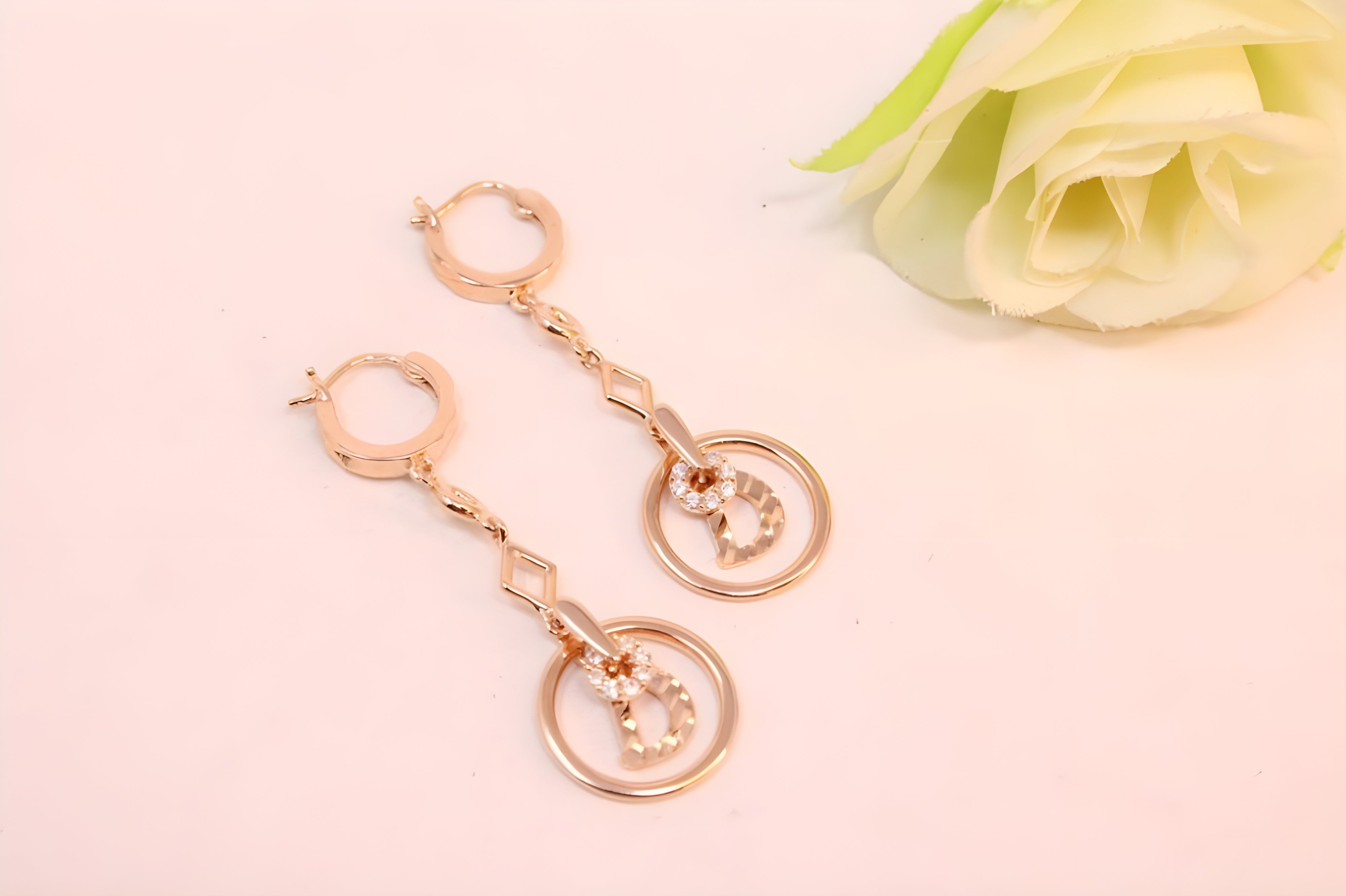 Copper Gold Elegance 92.5 Sterling Silver VeeLux Premium Earrings