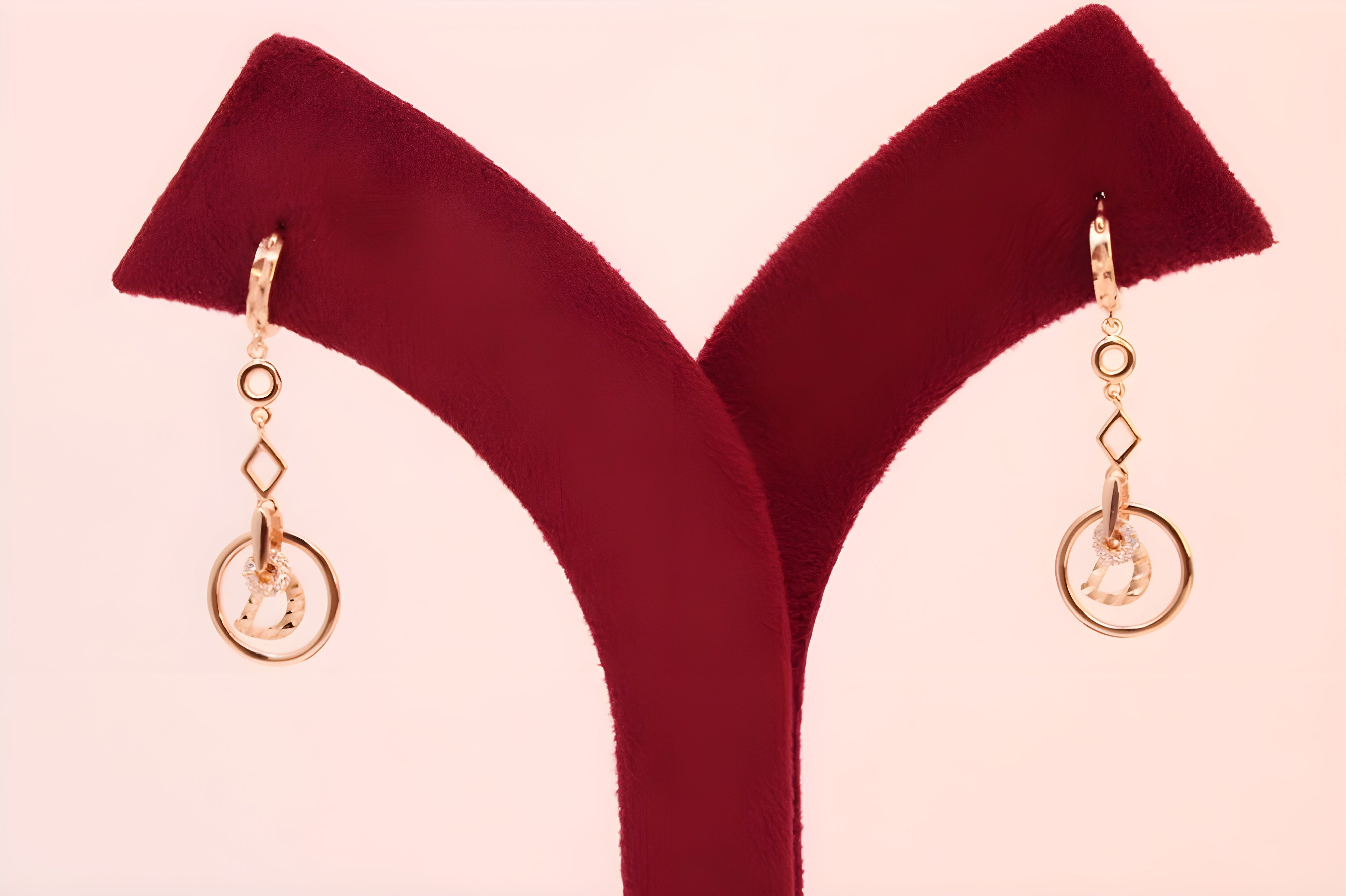 Copper Gold Elegance 92.5 Sterling Silver VeeLux Premium Earrings