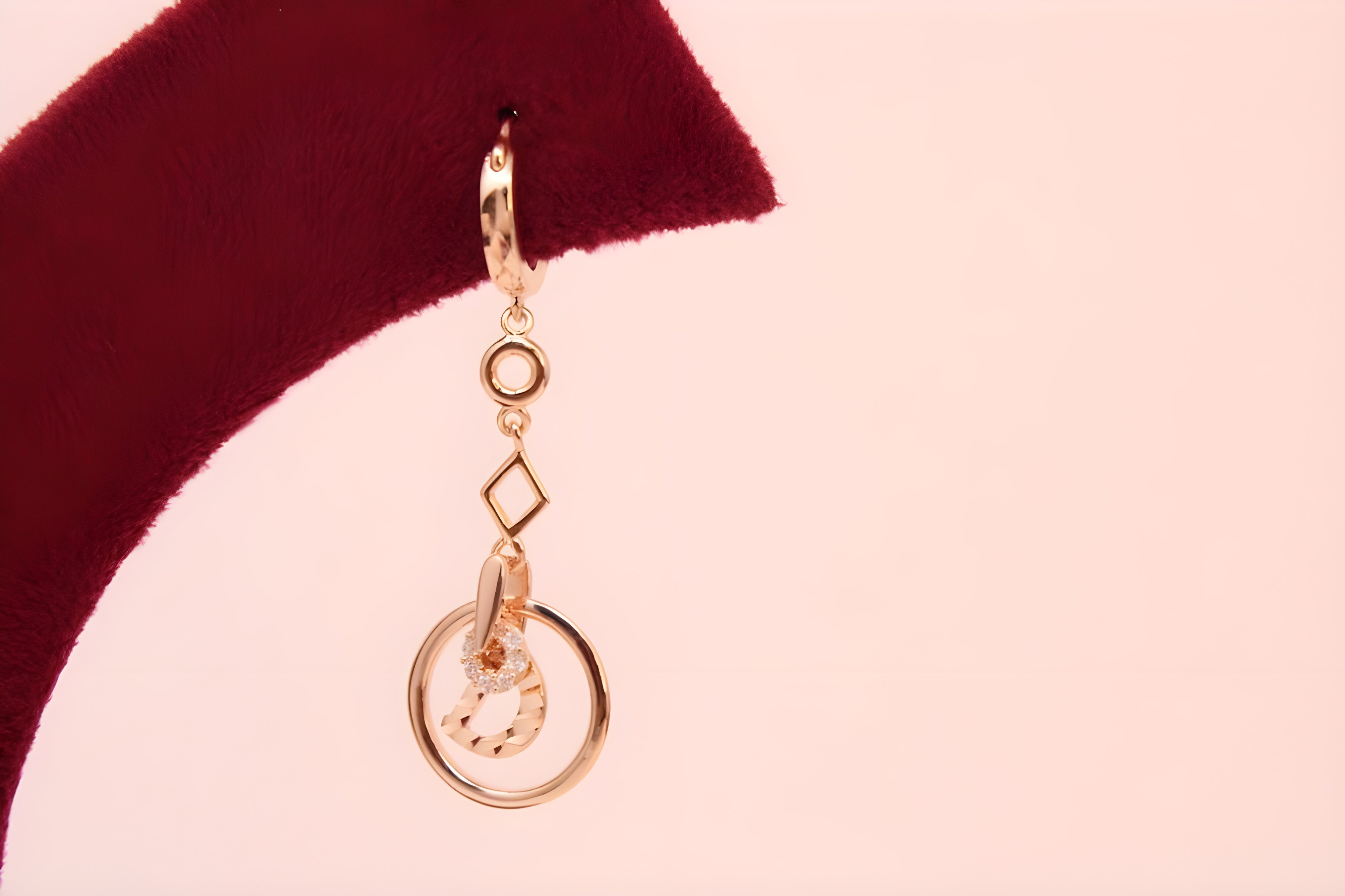 Copper Gold Elegance 92.5 Sterling Silver VeeLux Premium Earrings