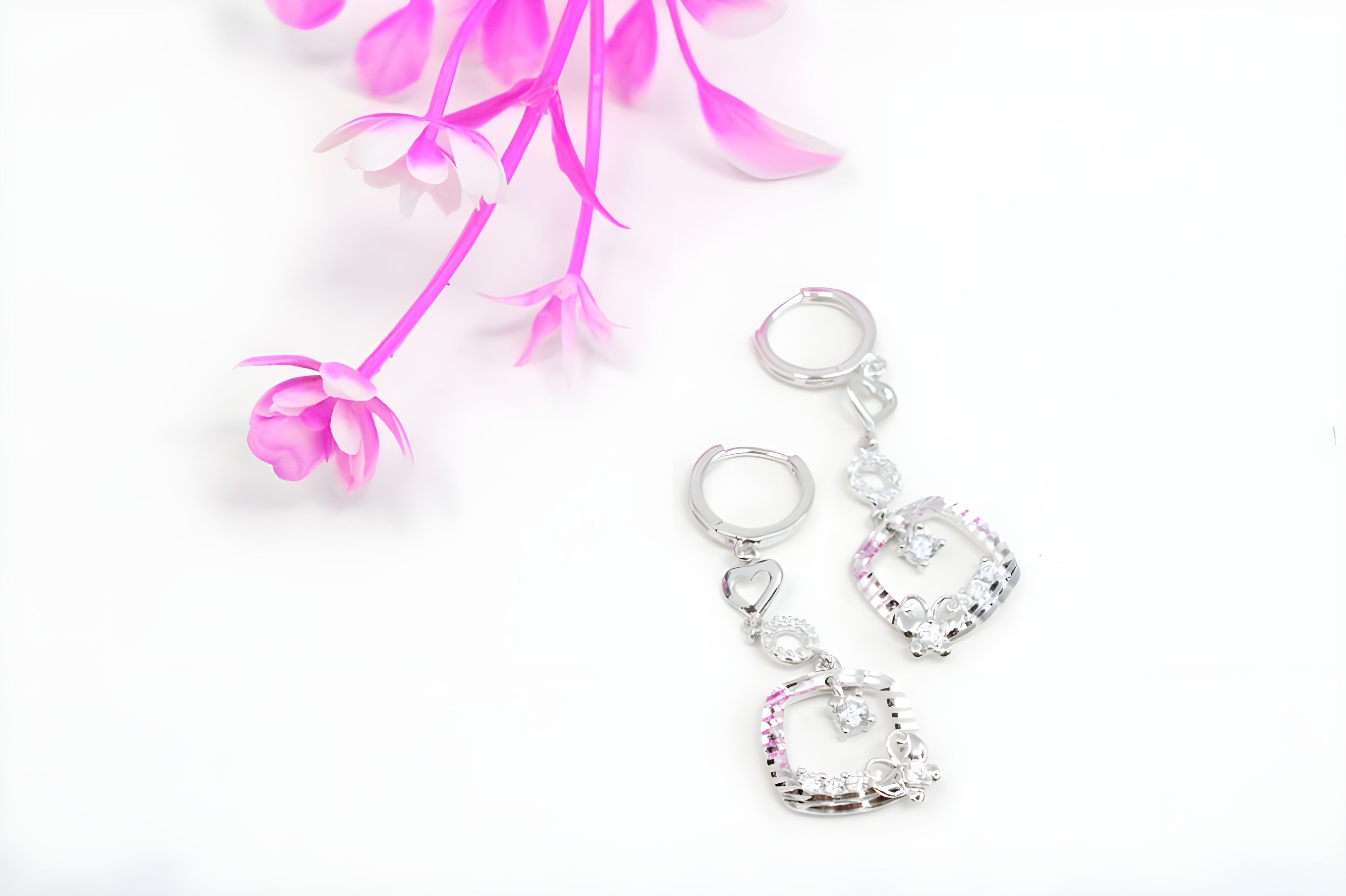 Starlit Sterling Silver VeeLux Premium Crystal Earrings