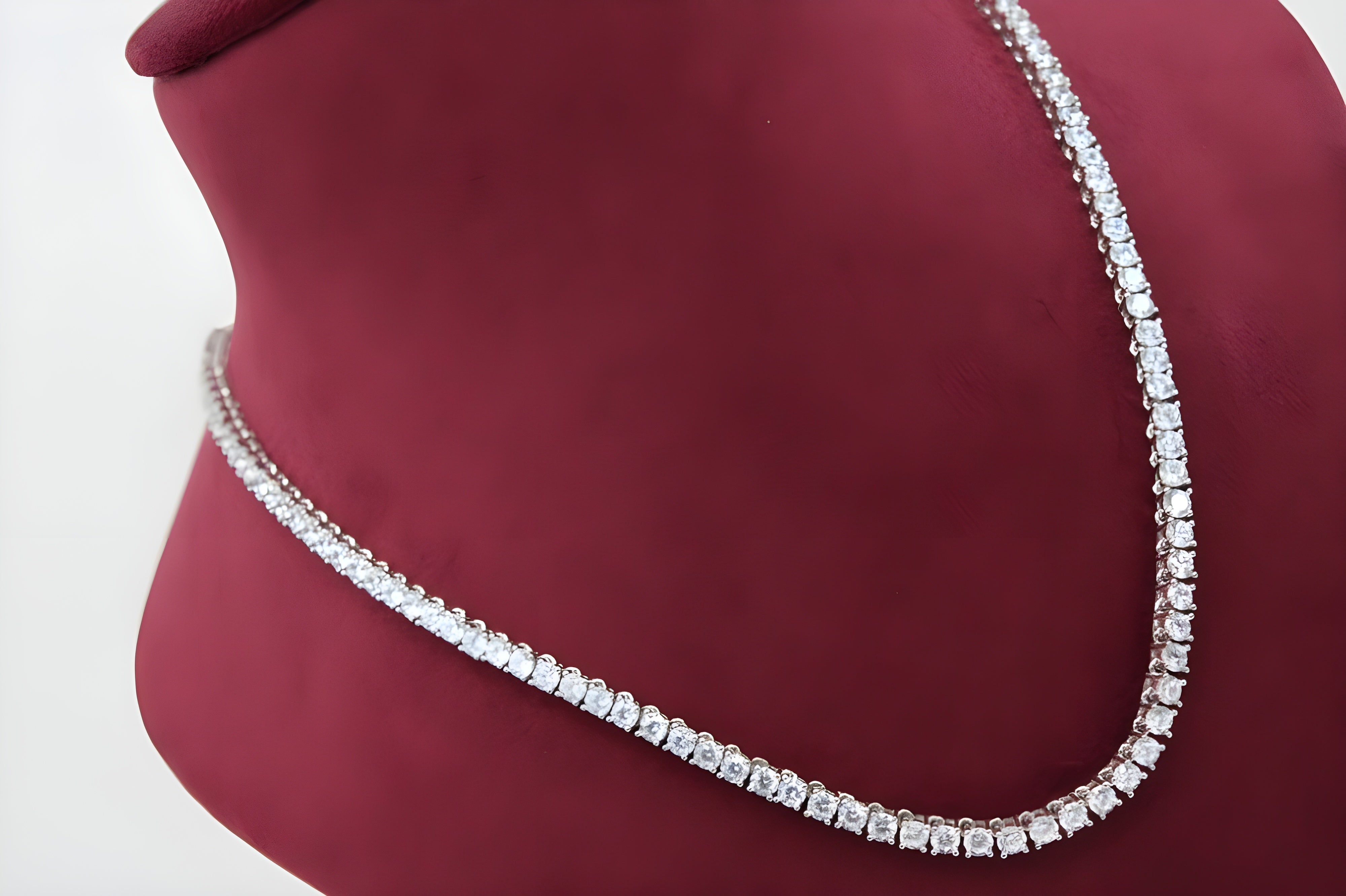 92.5 Sterling Silver Gleam Cubic Zirconia Tennis Necklace