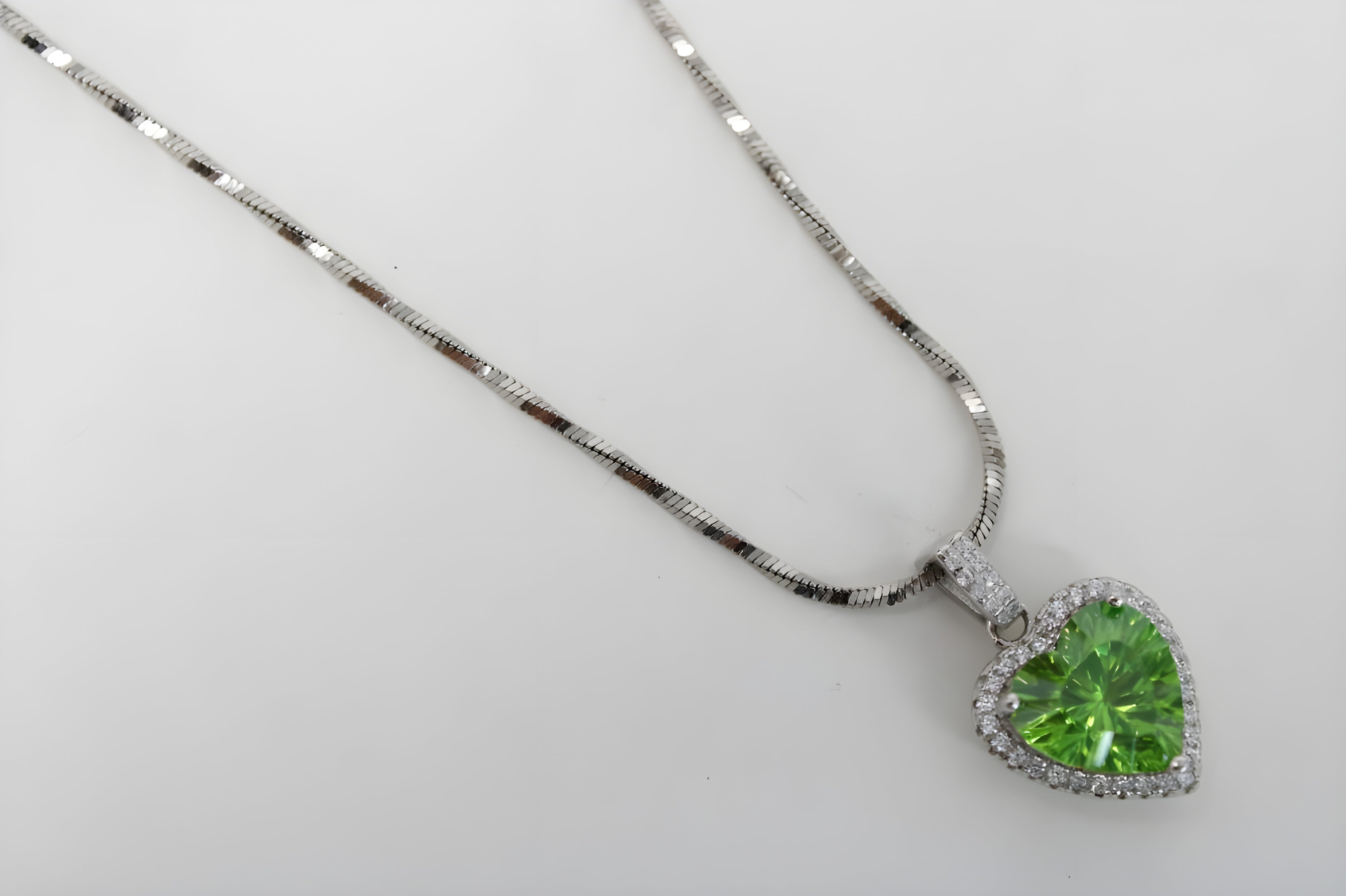 Eternal Love Green Heart Pendant in Sterling Silver