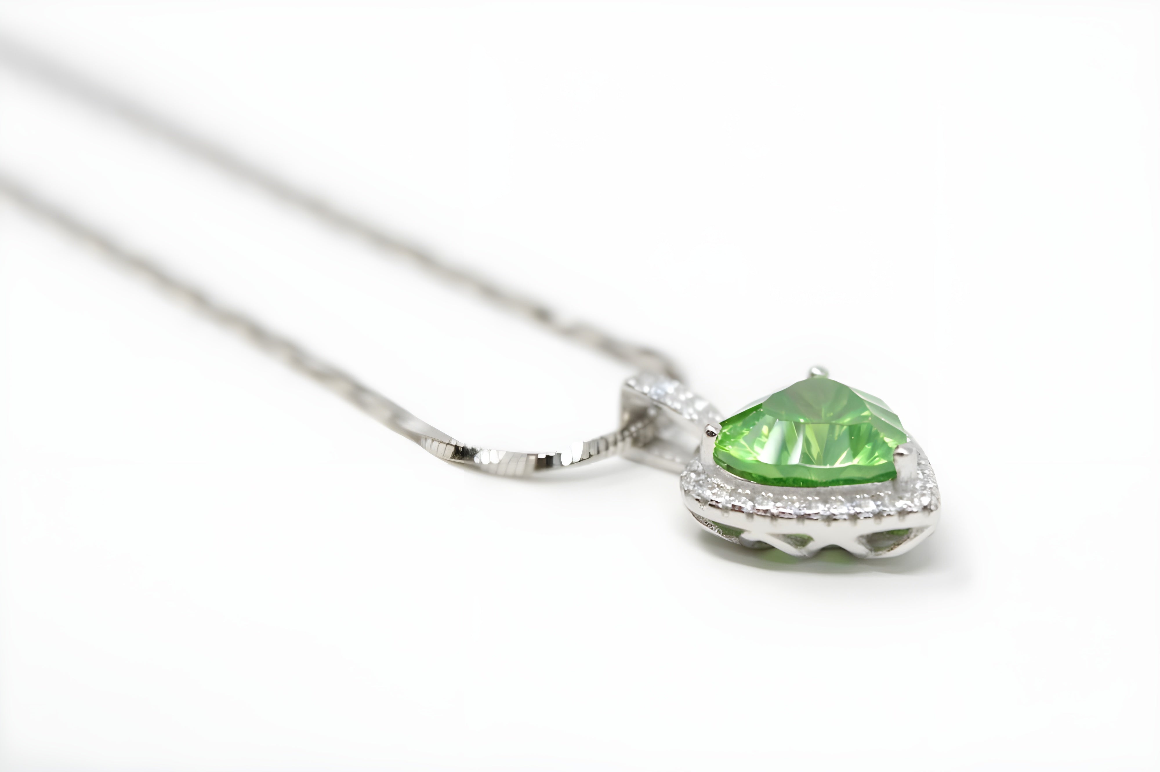 Eternal Love Green Heart Pendant in Sterling Silver