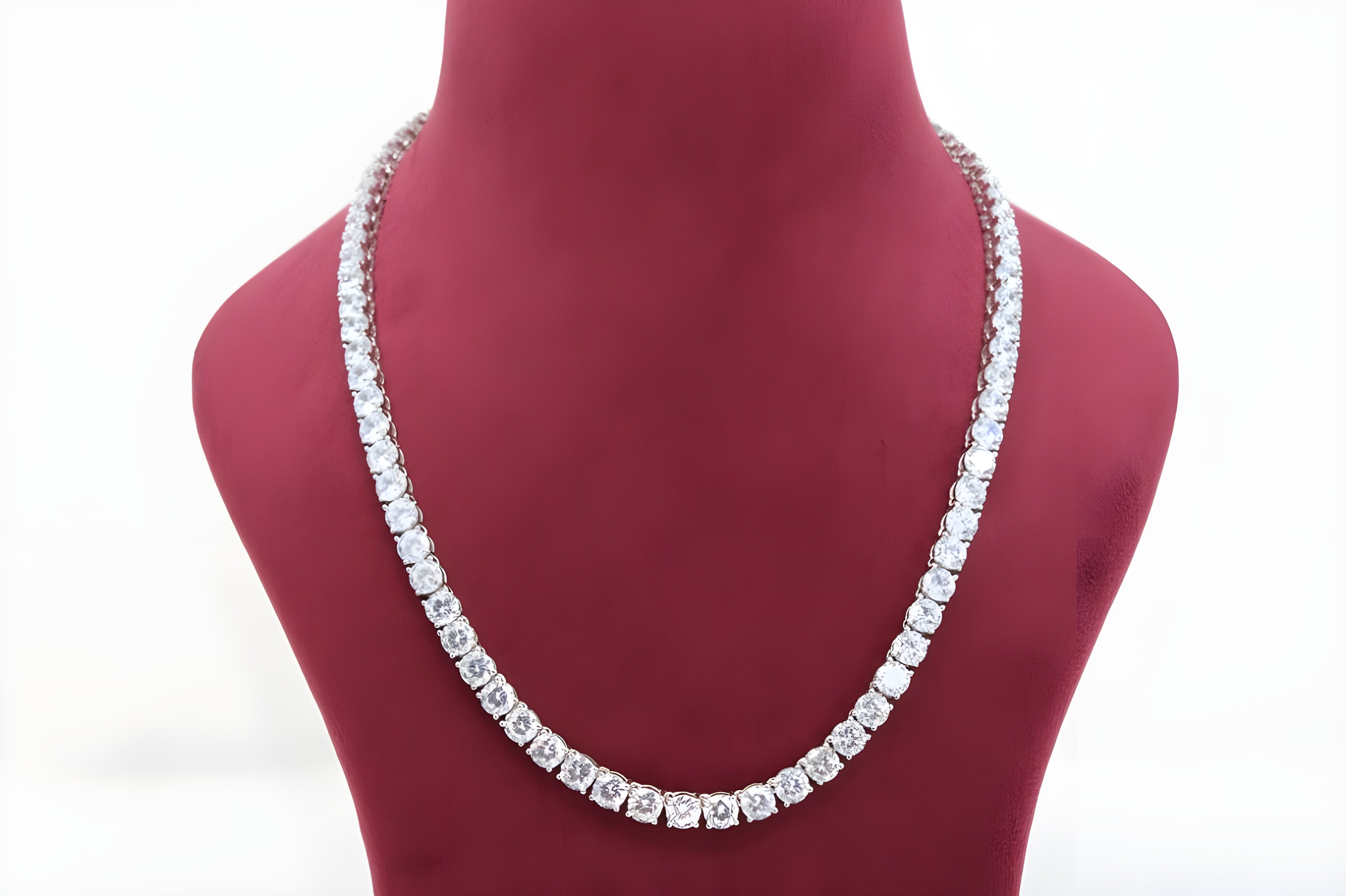 92.5 Sterling Silver Radiance: Cubic Zirconia Tennis Necklace