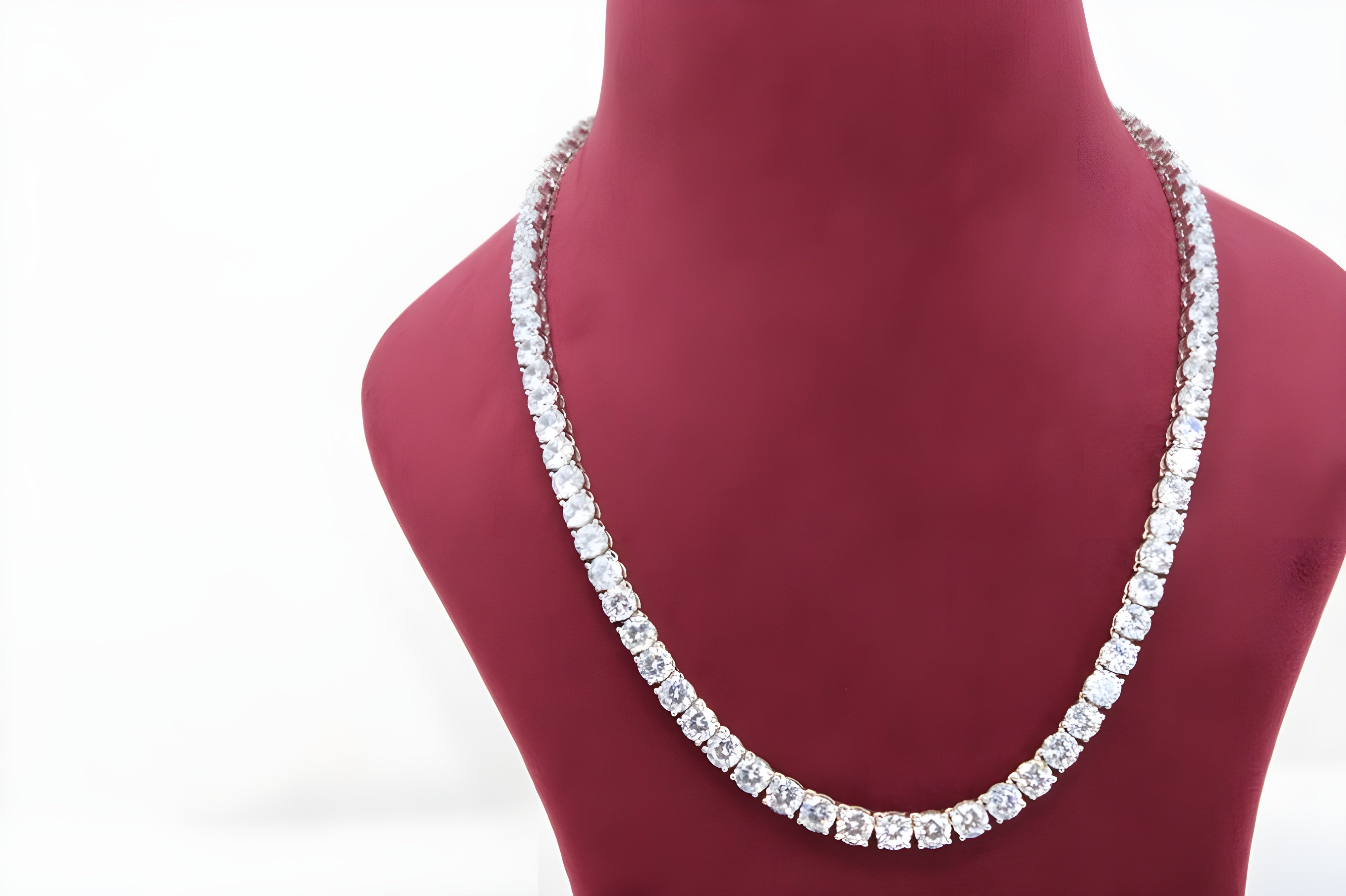 92.5 Sterling Silver Radiance: Cubic Zirconia Tennis Necklace