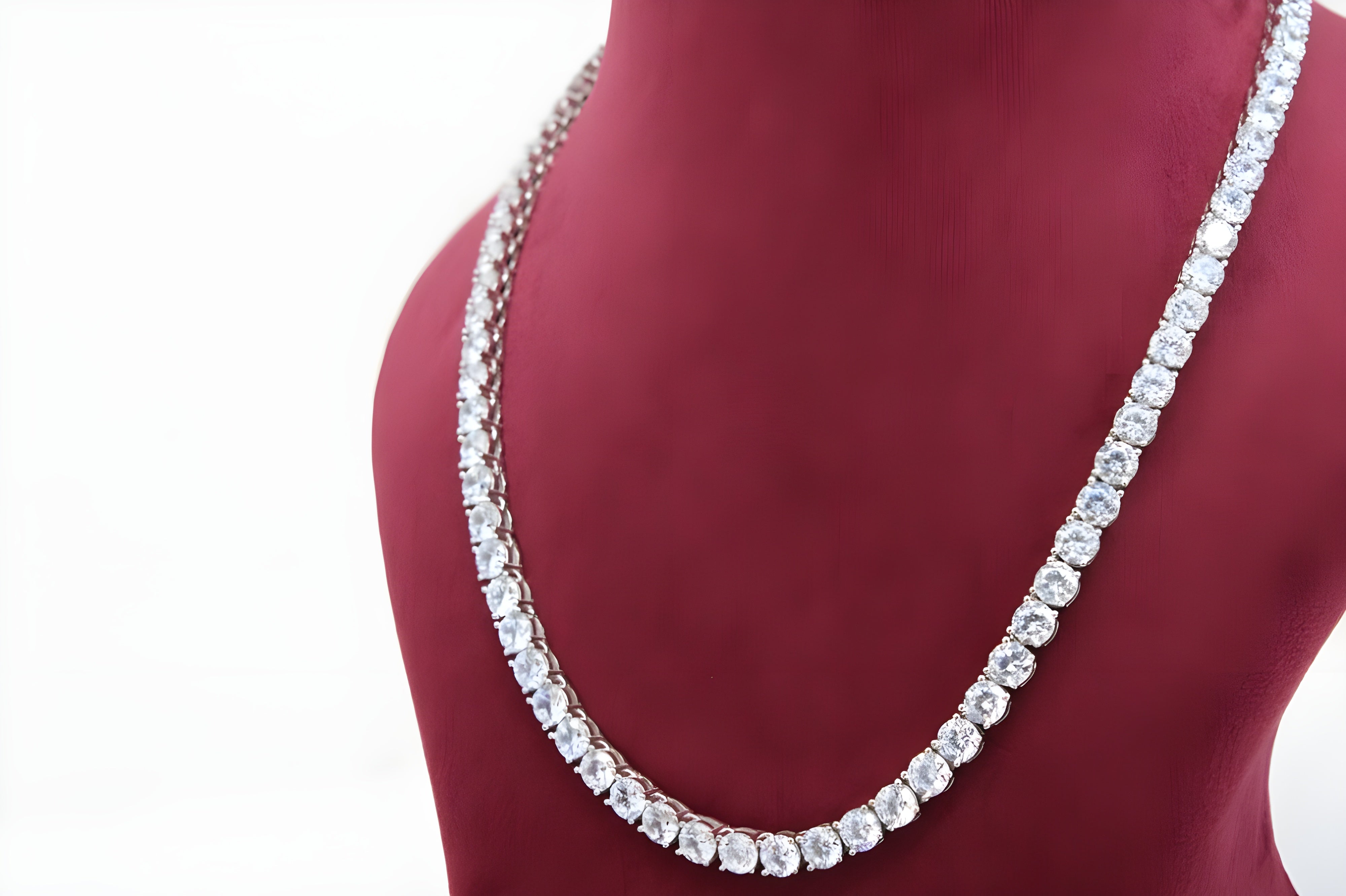 92.5 Sterling Silver Radiance: Cubic Zirconia Tennis Necklace