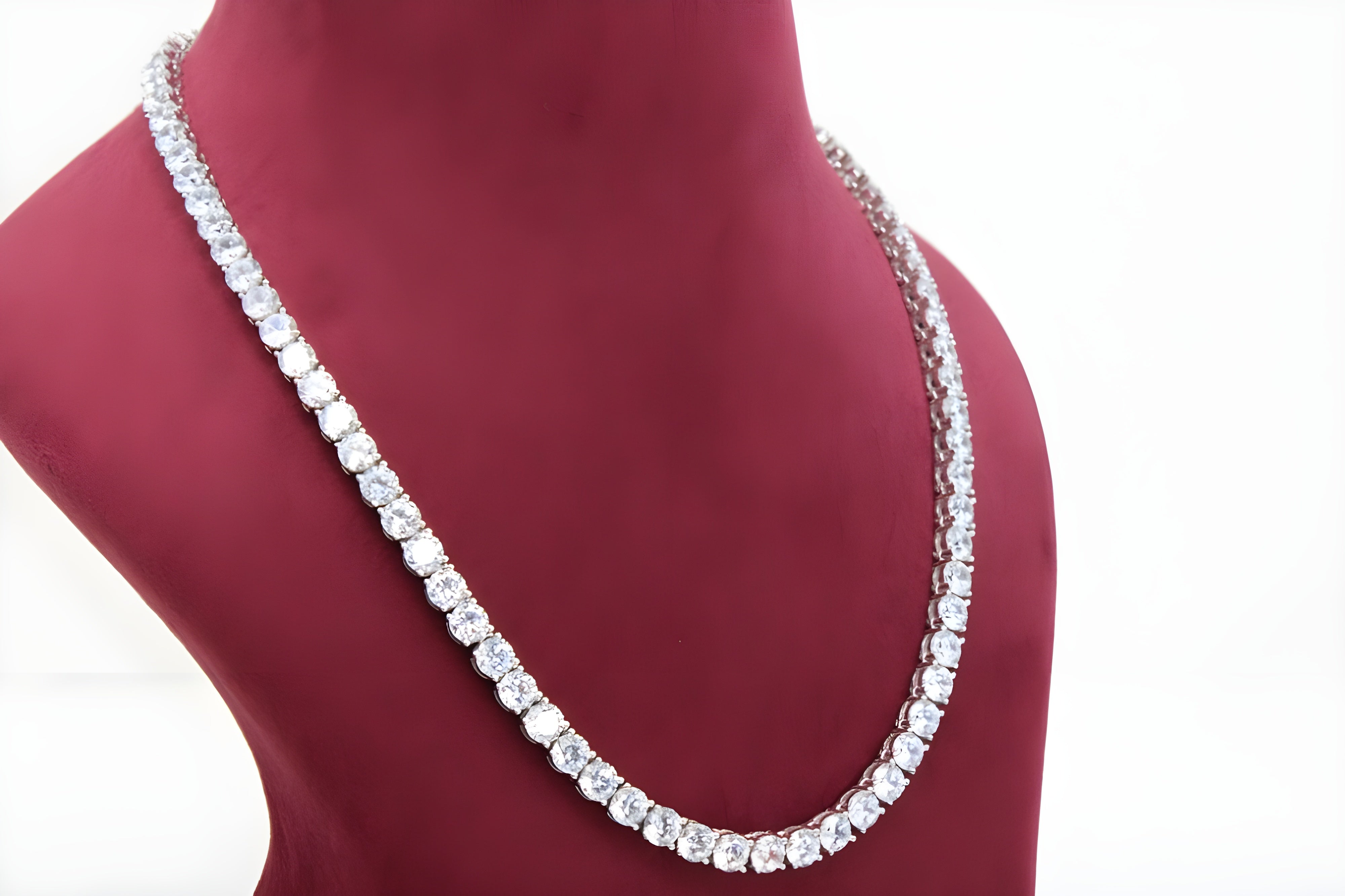 92.5 Sterling Silver Radiance: Cubic Zirconia Tennis Necklace