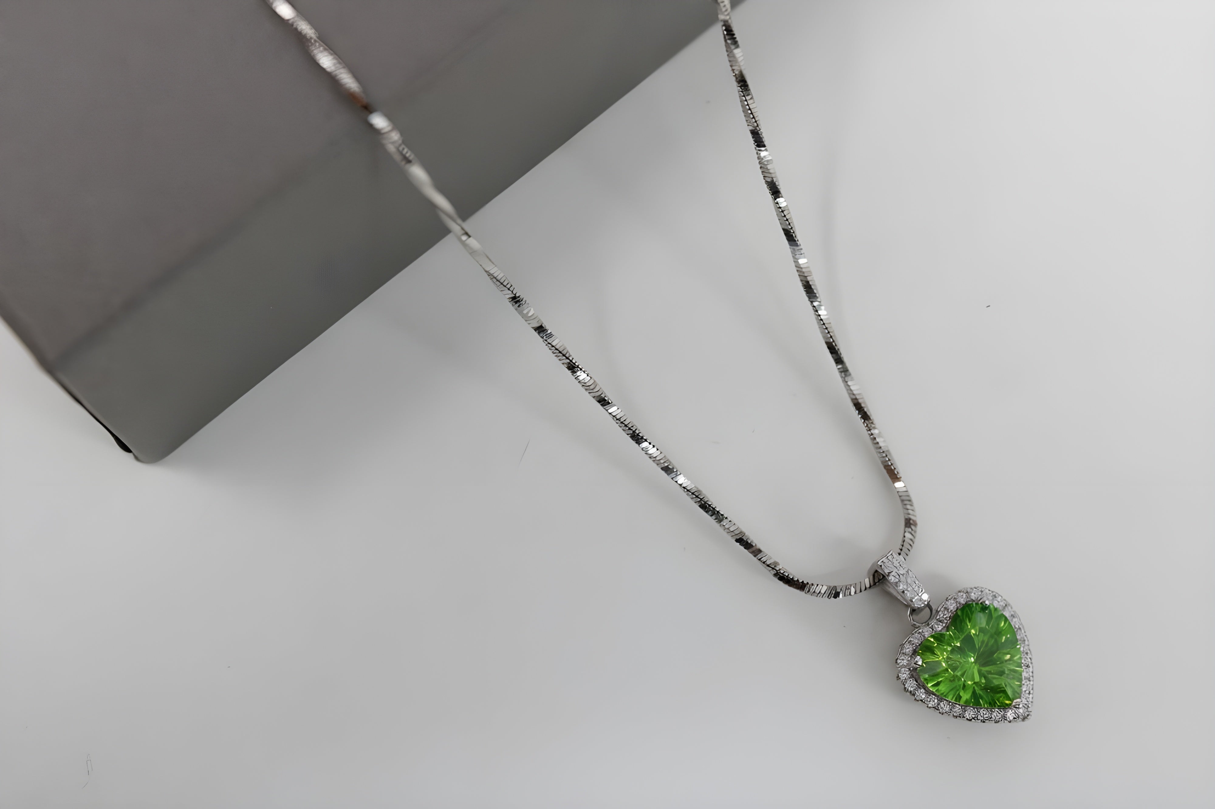 Eternal Love Green Heart Pendant in Sterling Silver