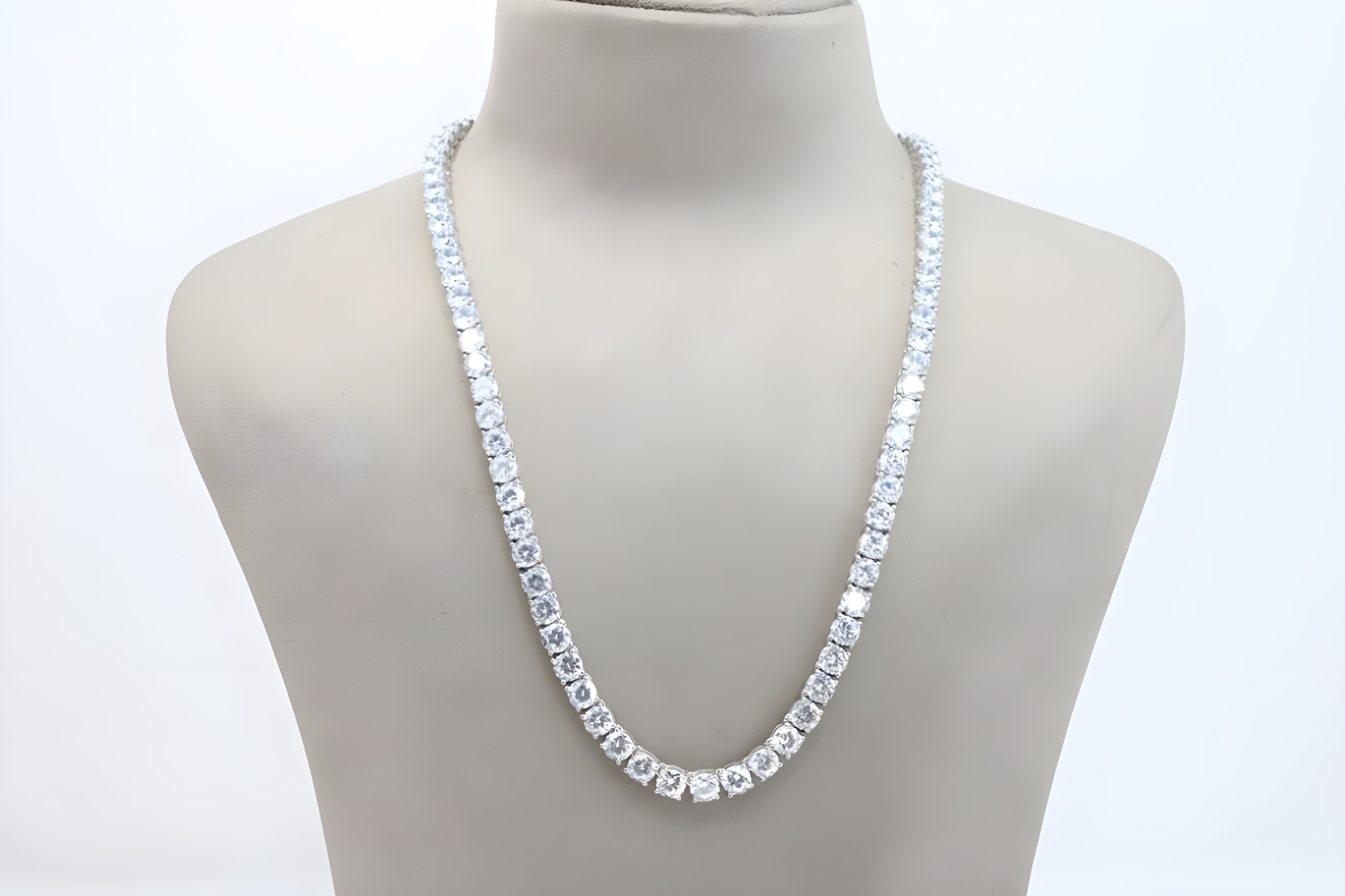 92.5 Sterling Silver Radiance: Cubic Zirconia Tennis Necklace