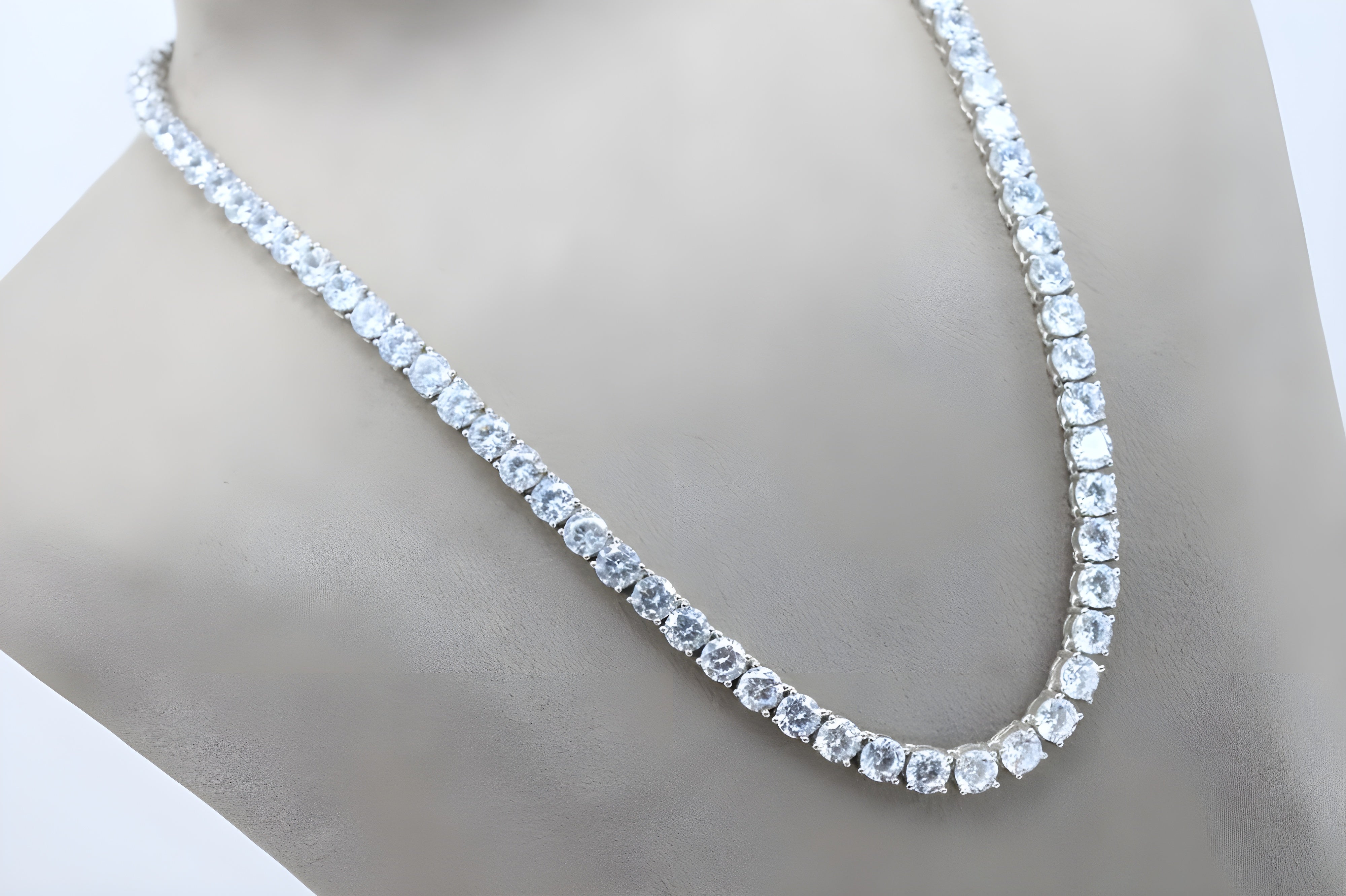 92.5 Sterling Silver Radiance: Cubic Zirconia Tennis Necklace