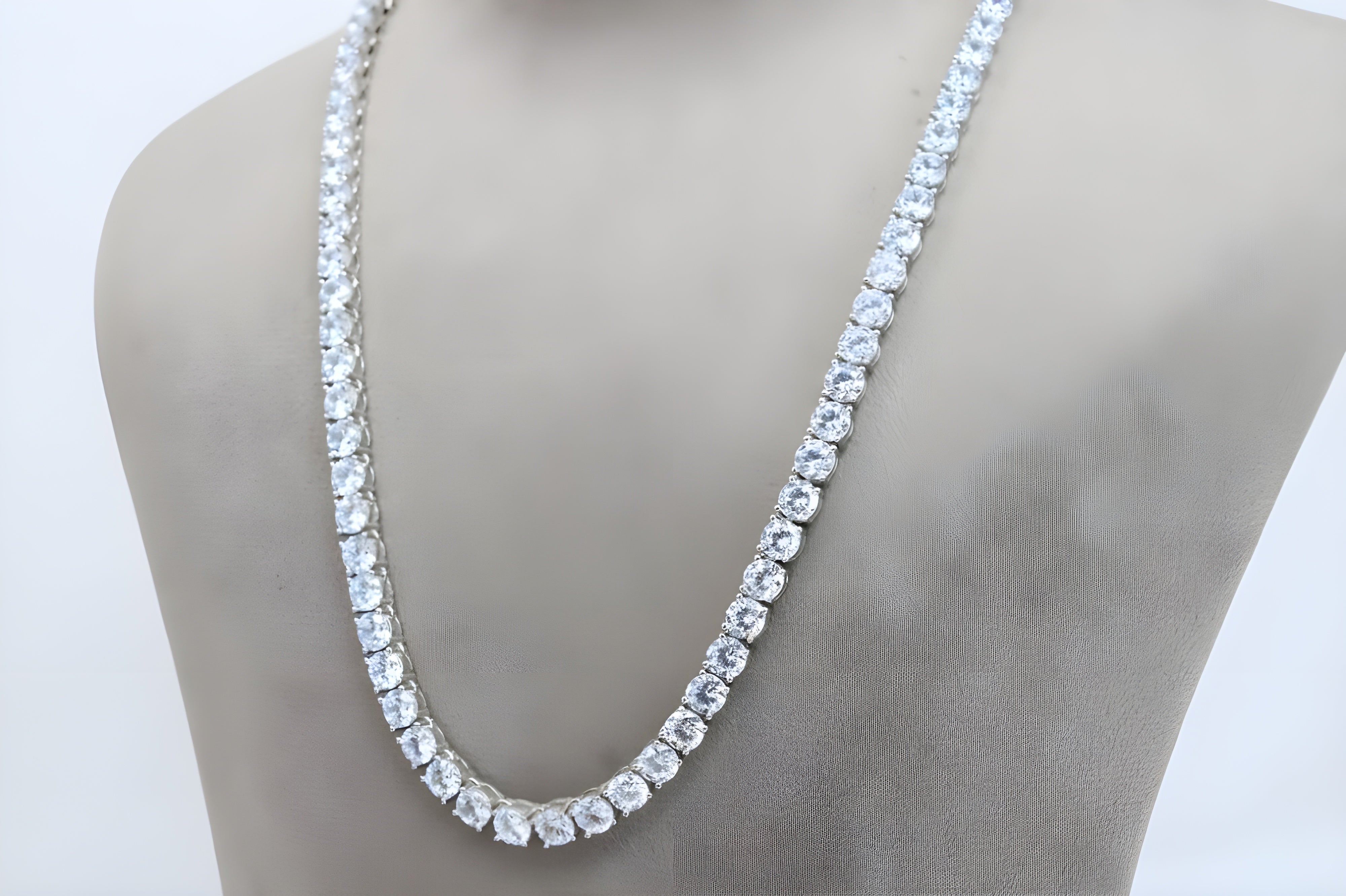 92.5 Sterling Silver Radiance: Cubic Zirconia Tennis Necklace