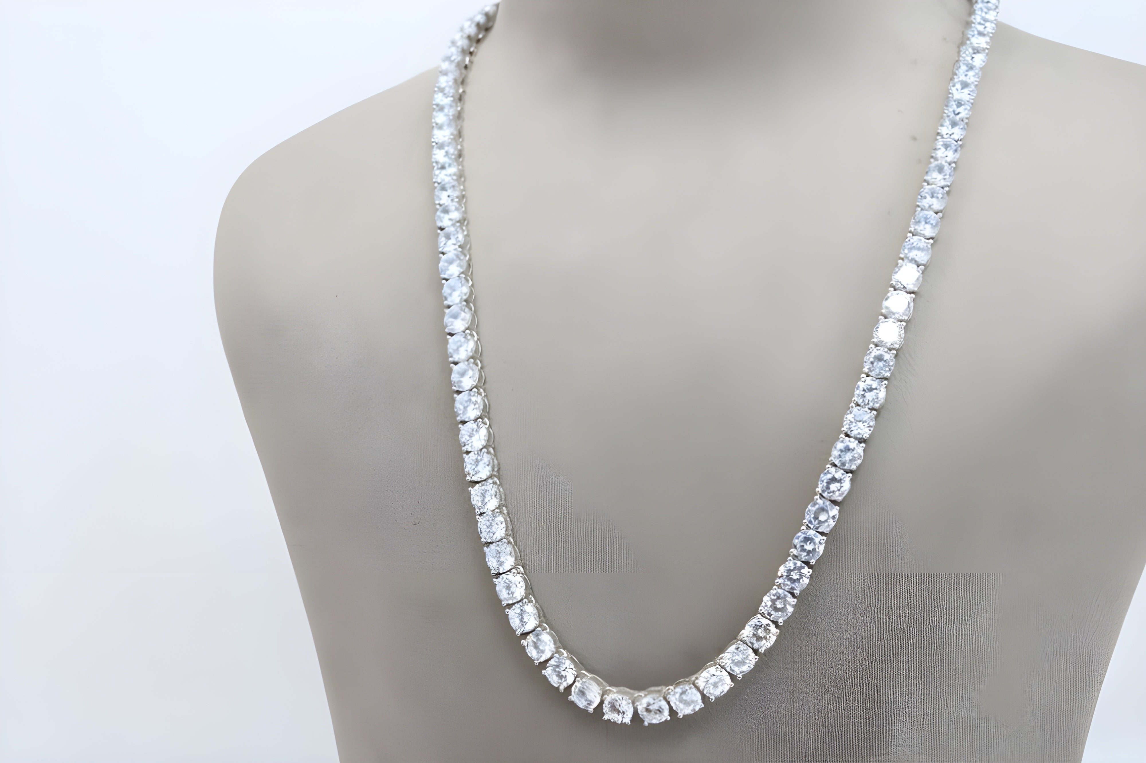 92.5 Sterling Silver Radiance: Cubic Zirconia Tennis Necklace