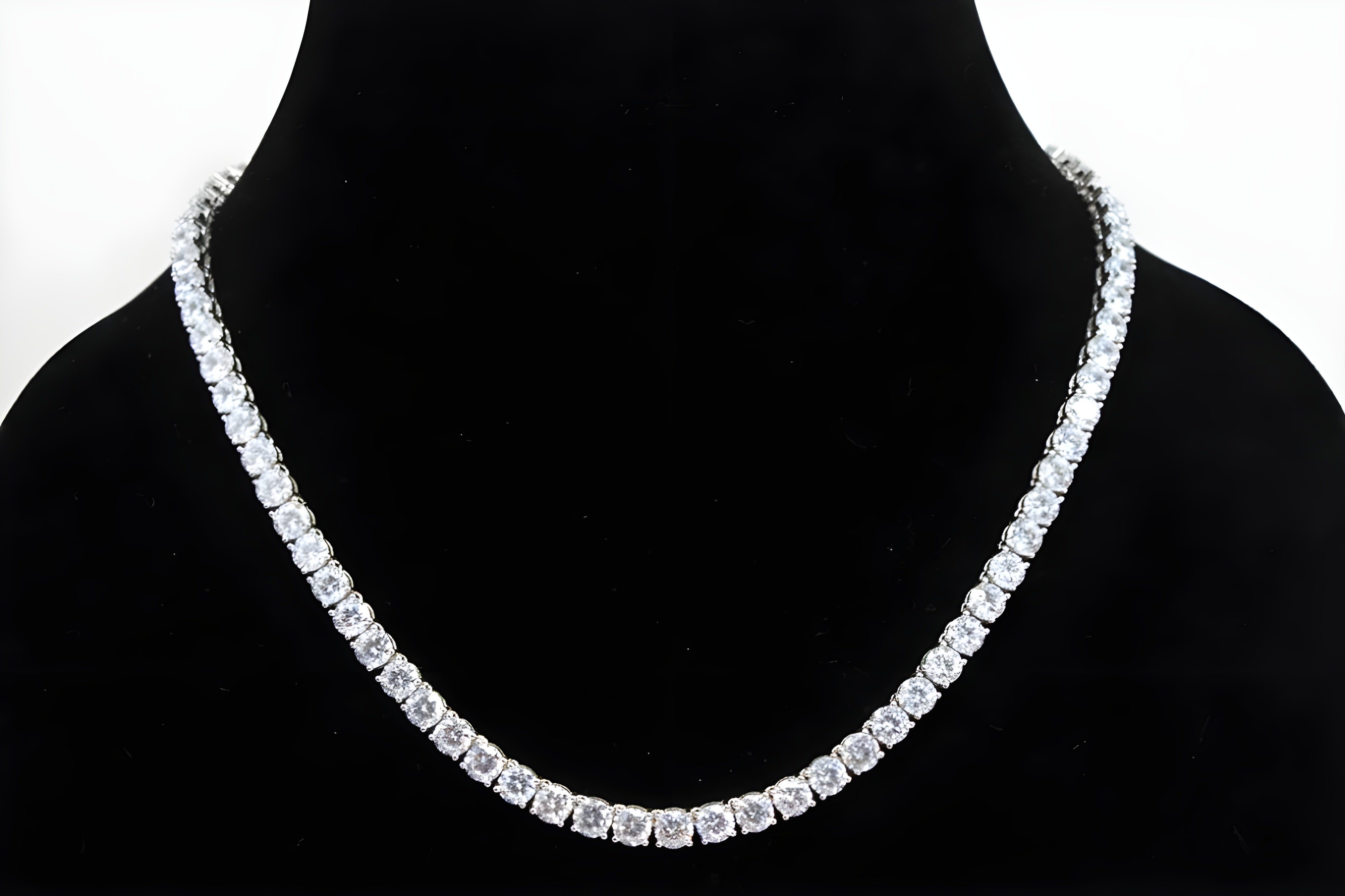 92.5 Sterling Silver Radiance: Cubic Zirconia Tennis Necklace