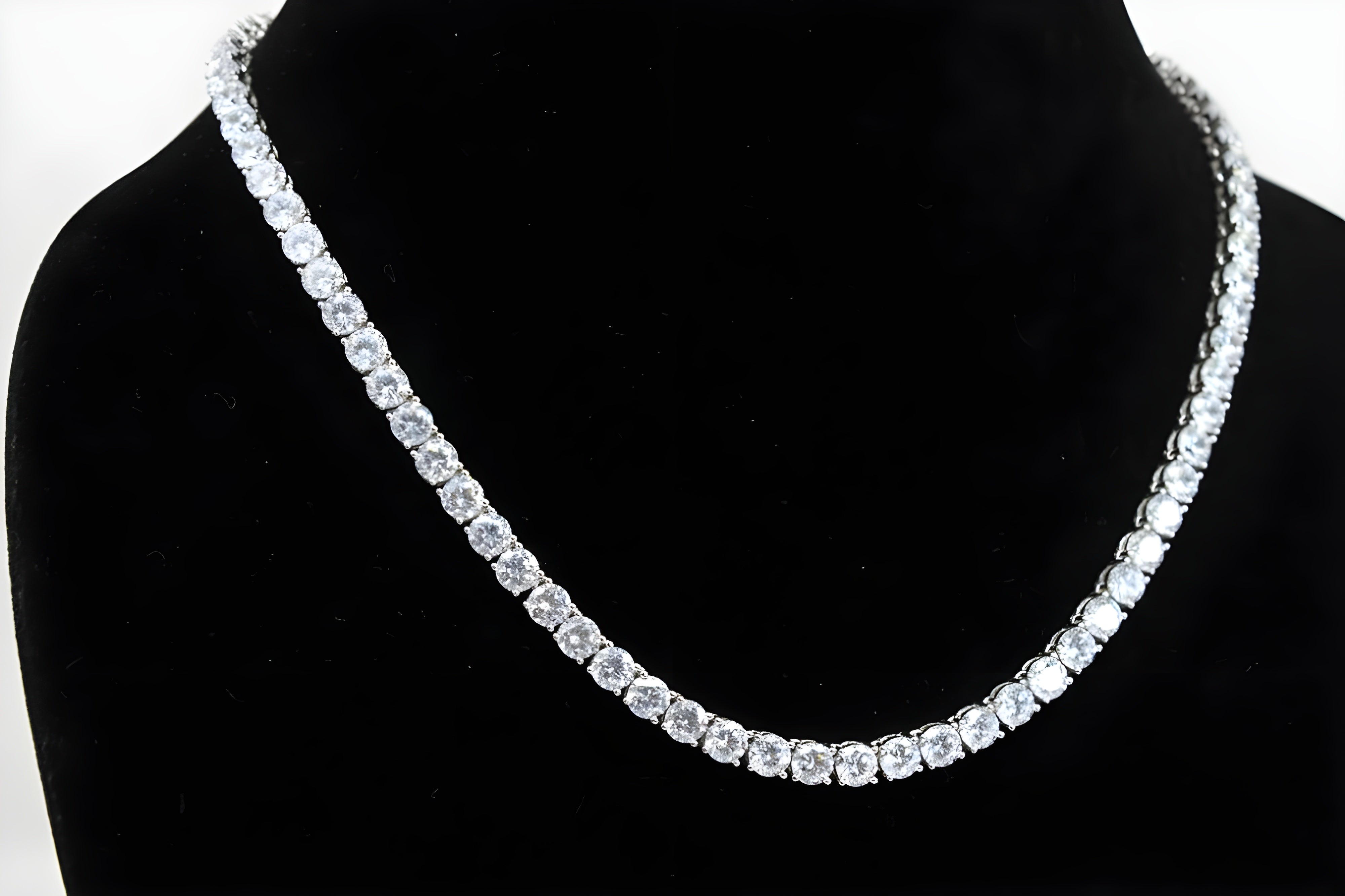 92.5 Sterling Silver Radiance: Cubic Zirconia Tennis Necklace