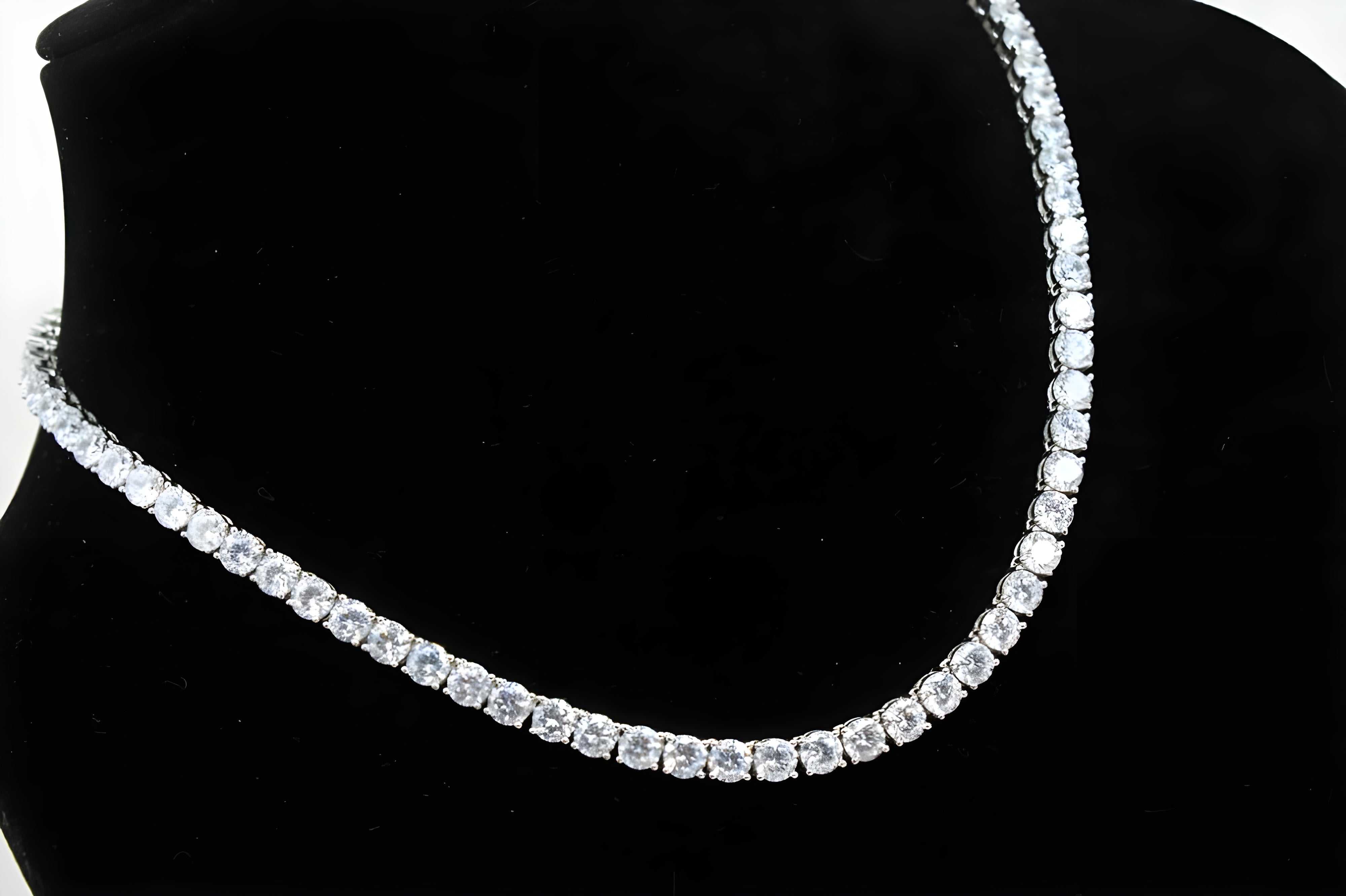 92.5 Sterling Silver Radiance: Cubic Zirconia Tennis Necklace