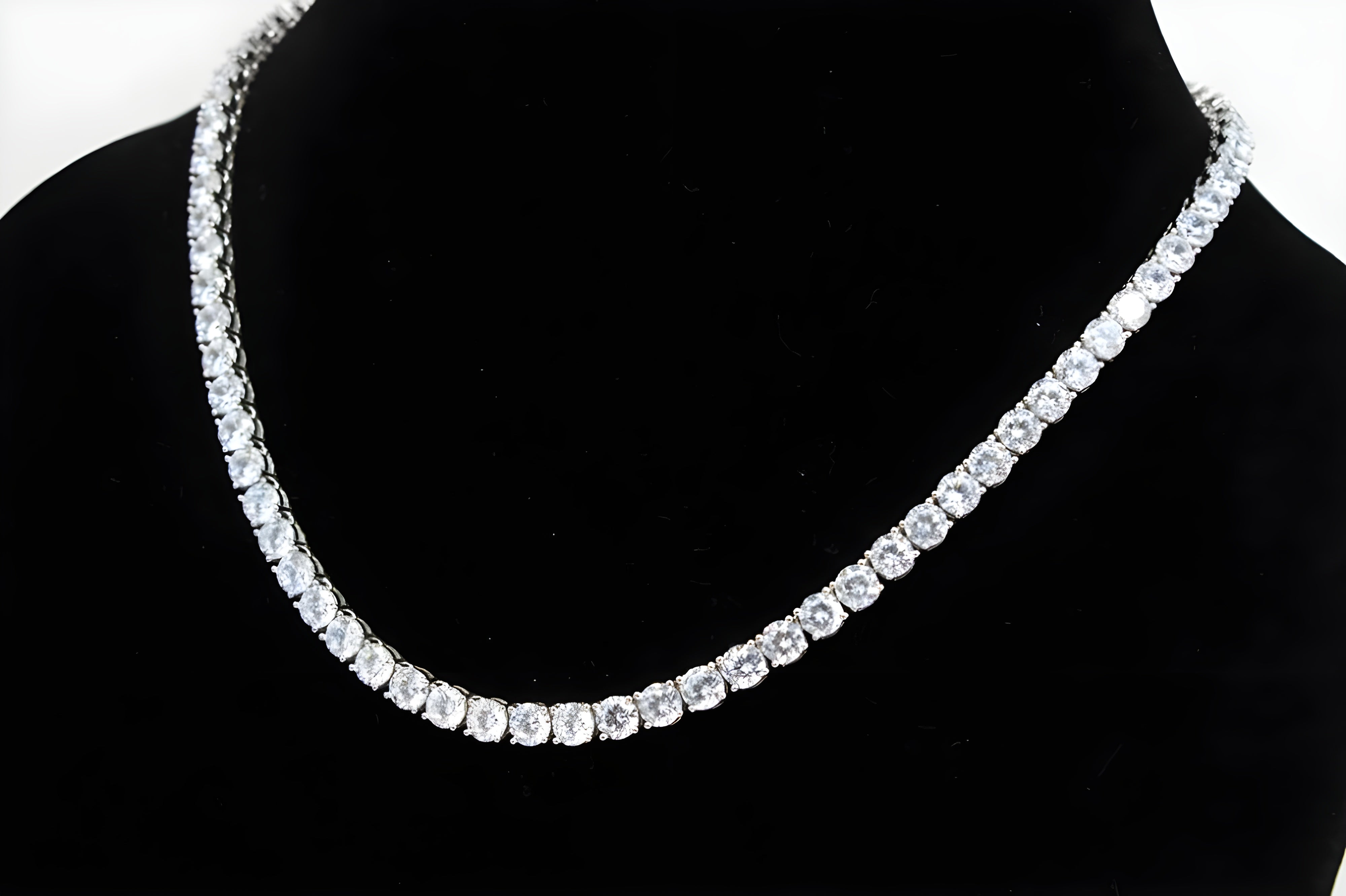 92.5 Sterling Silver Radiance: Cubic Zirconia Tennis Necklace