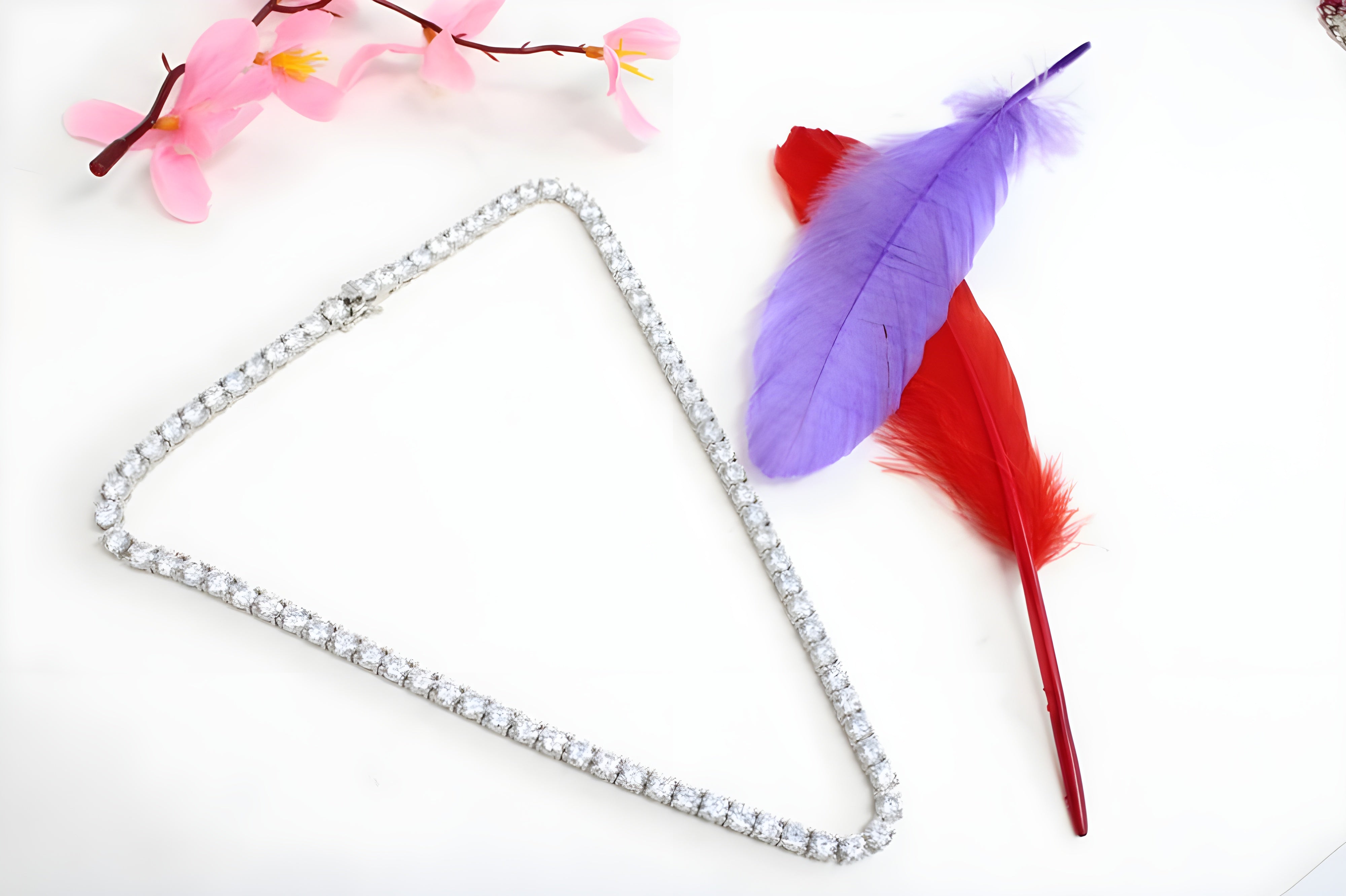 92.5 Sterling Silver Gleam Cubic Zirconia Tennis Necklace