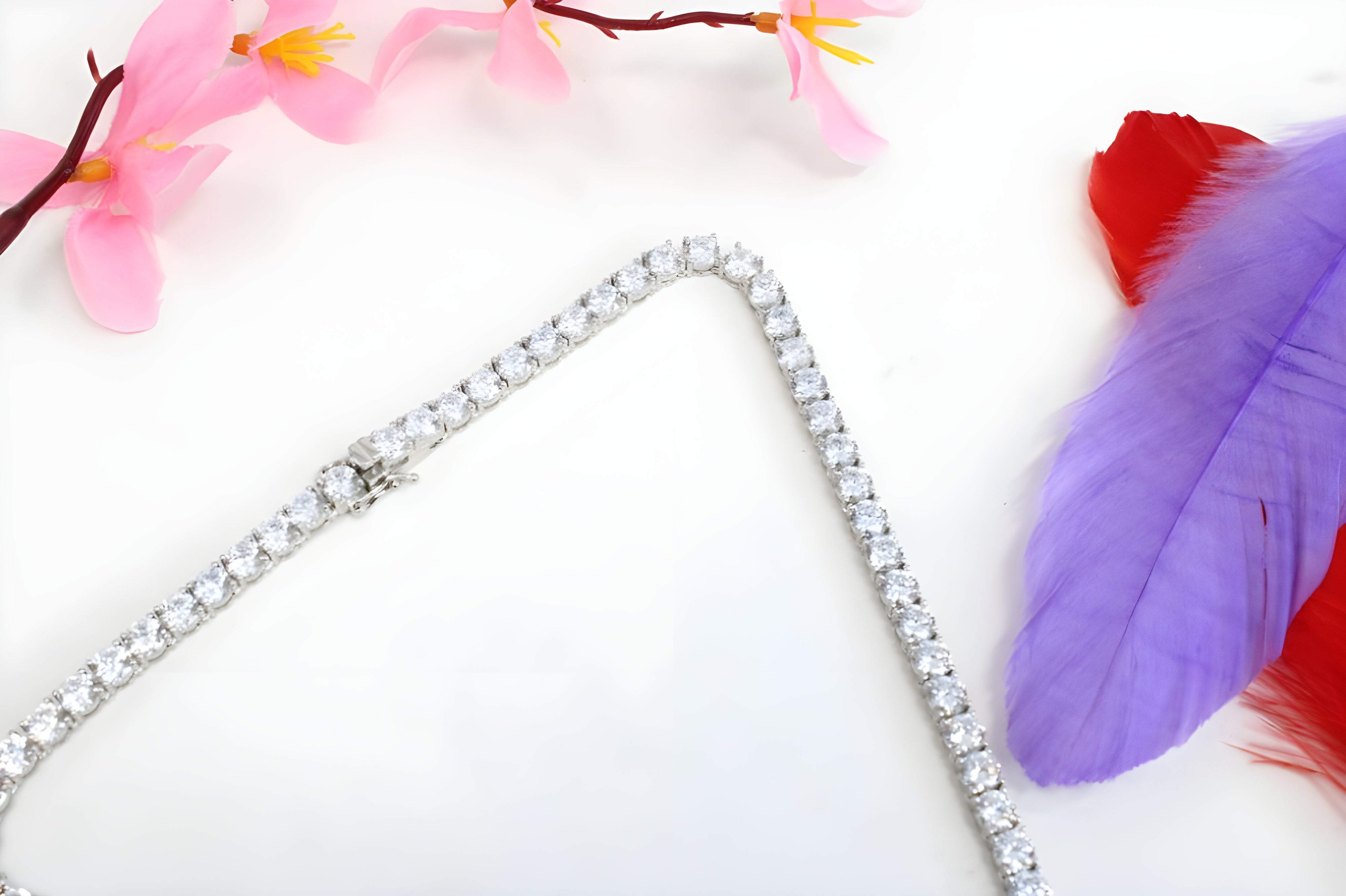 92.5 Sterling Silver Gleam Cubic Zirconia Tennis Necklace