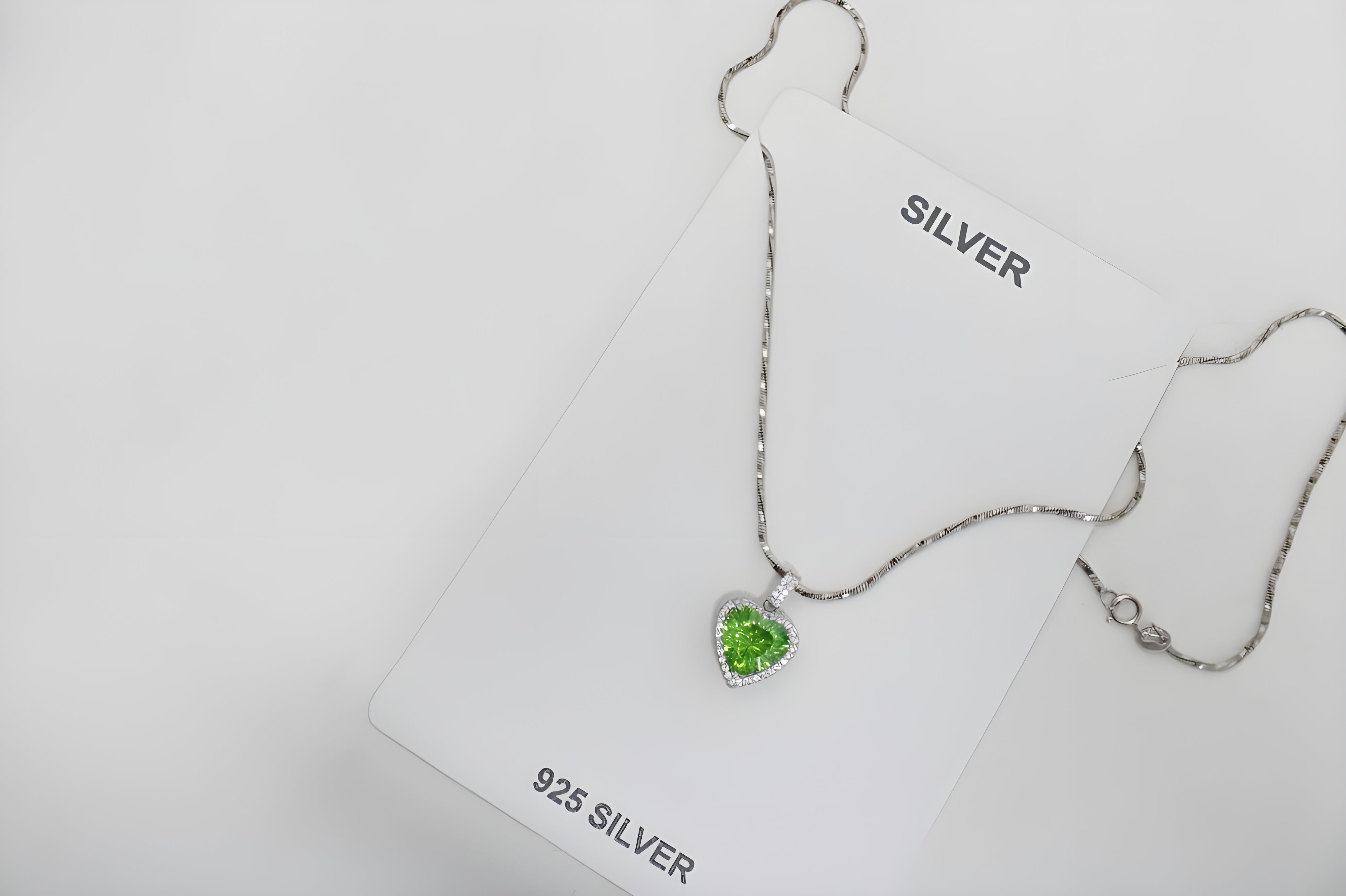 Eternal Love Green Heart Pendant in Sterling Silver