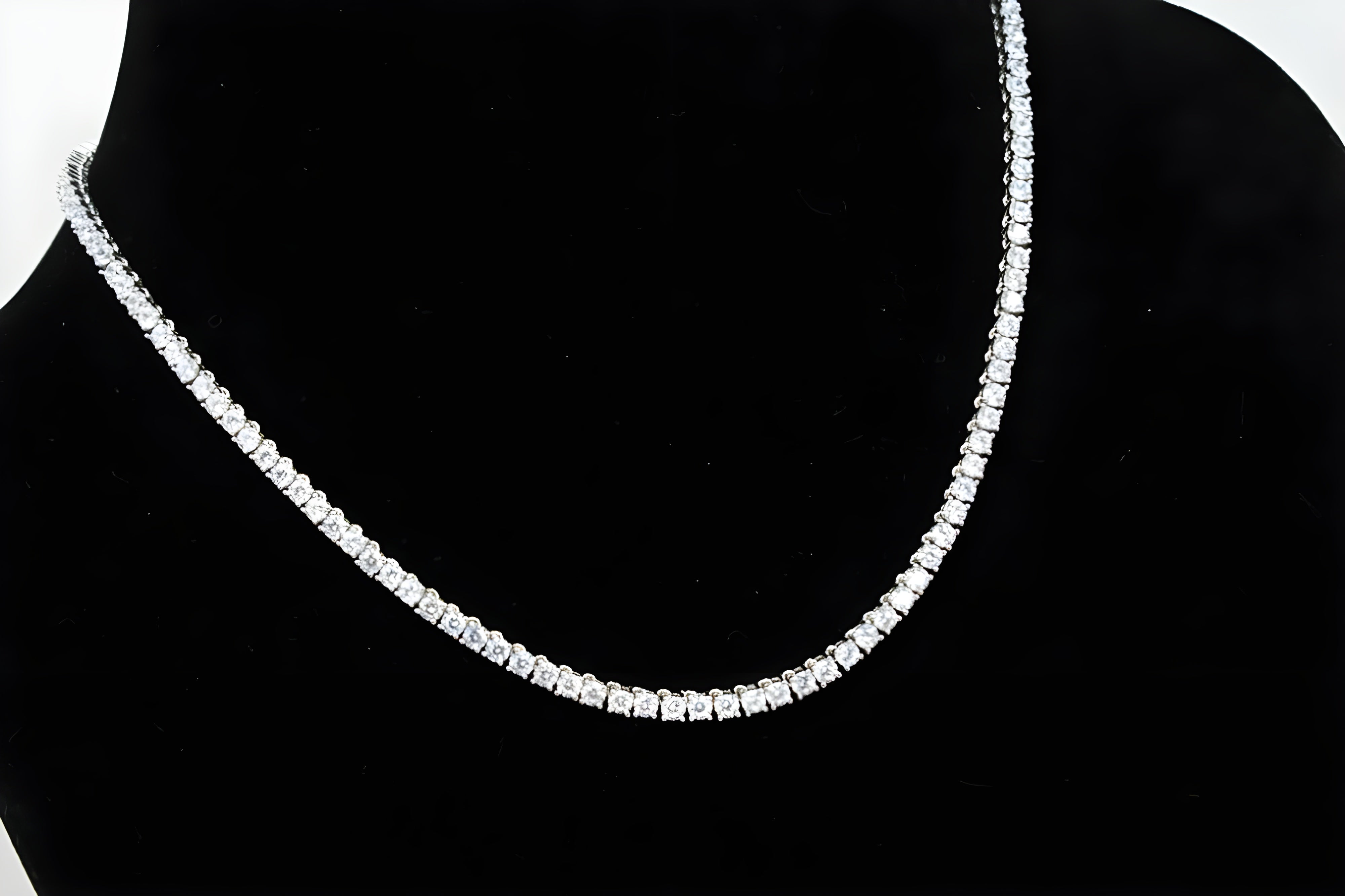 92.5 Sterling Silver Gleam Cubic Zirconia Tennis Necklace