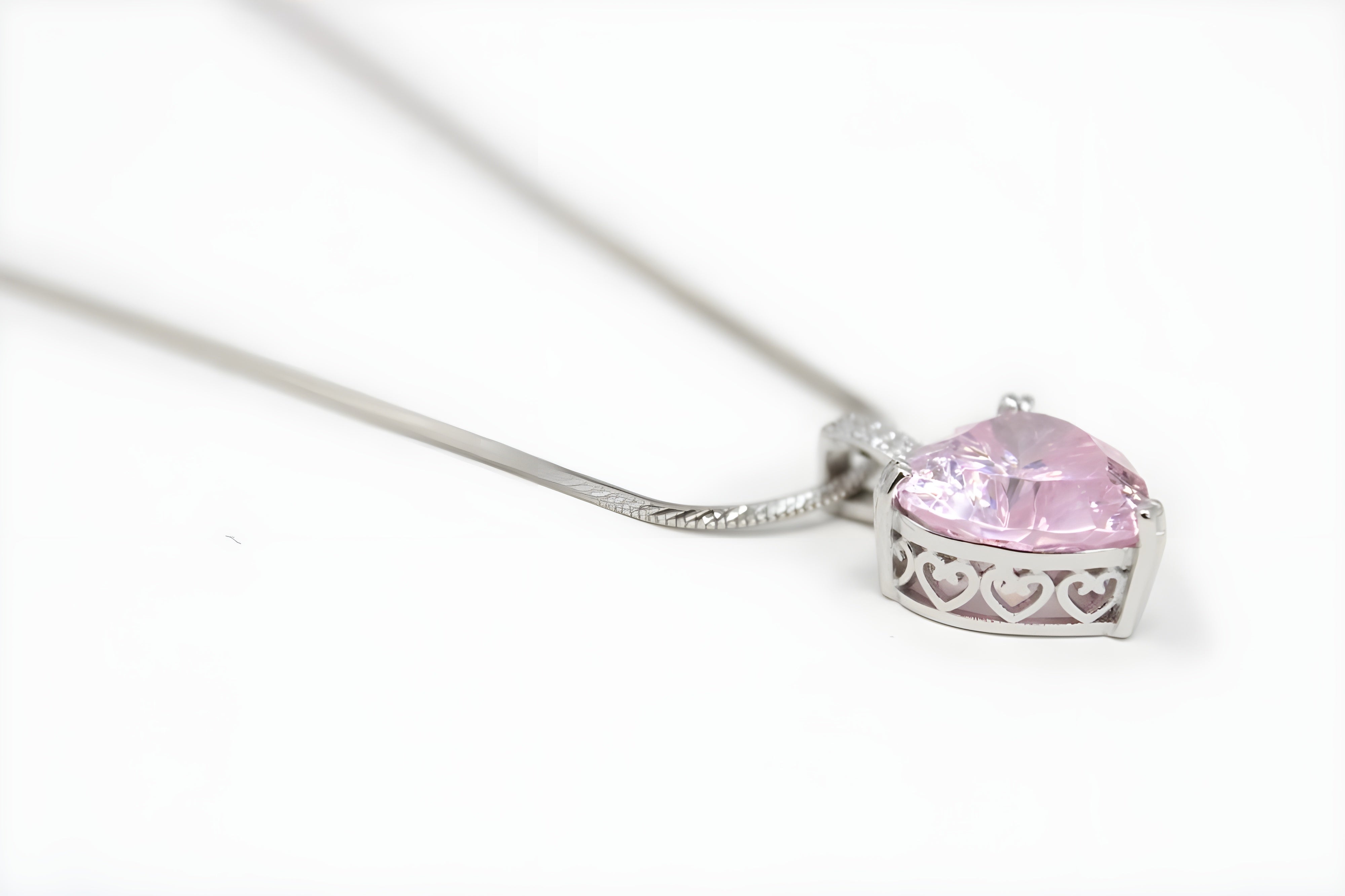 Rose Dew Pink Teardrop Pendant in Sterling Silver