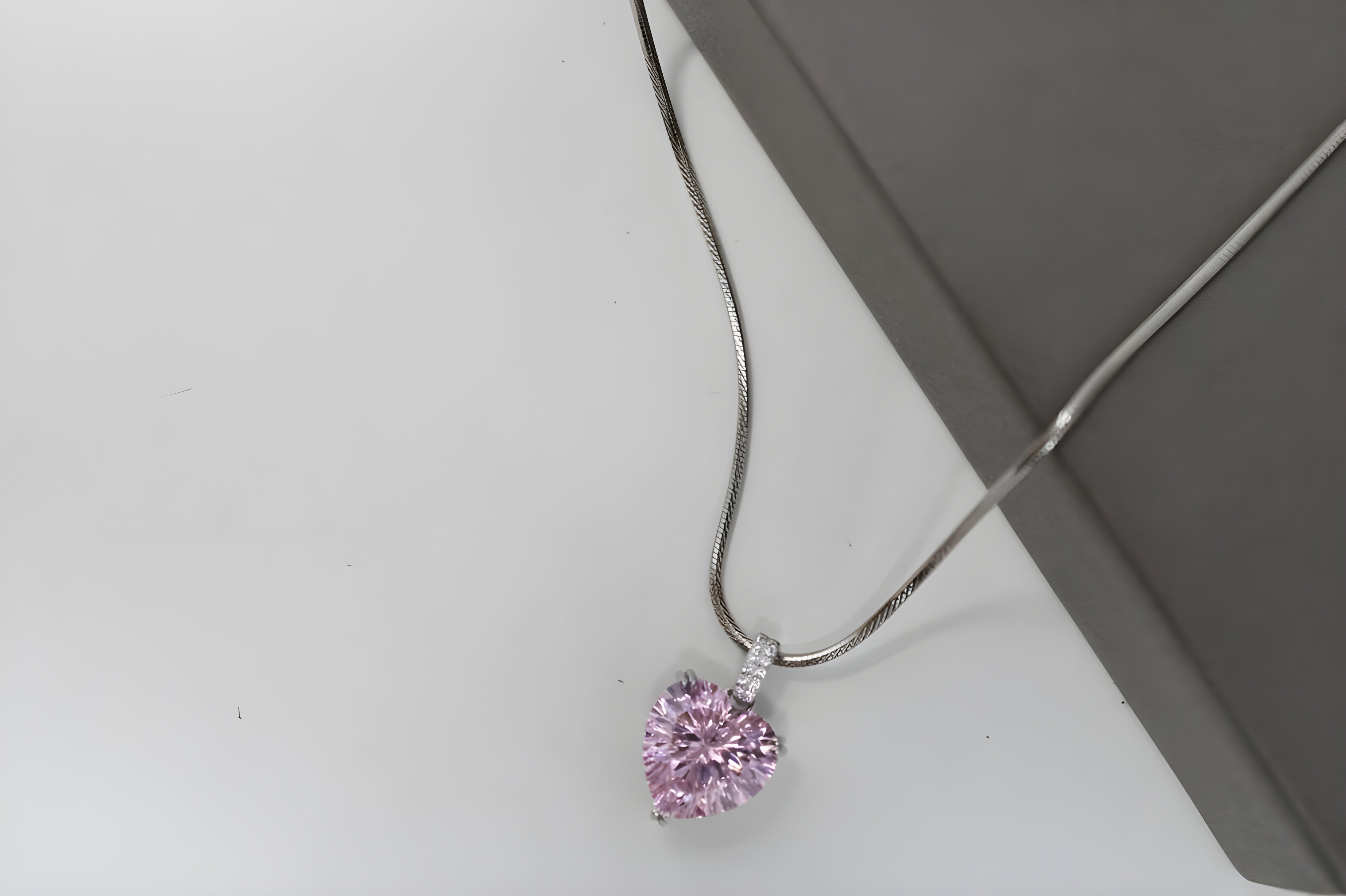 Rose Dew Pink Teardrop Pendant in Sterling Silver