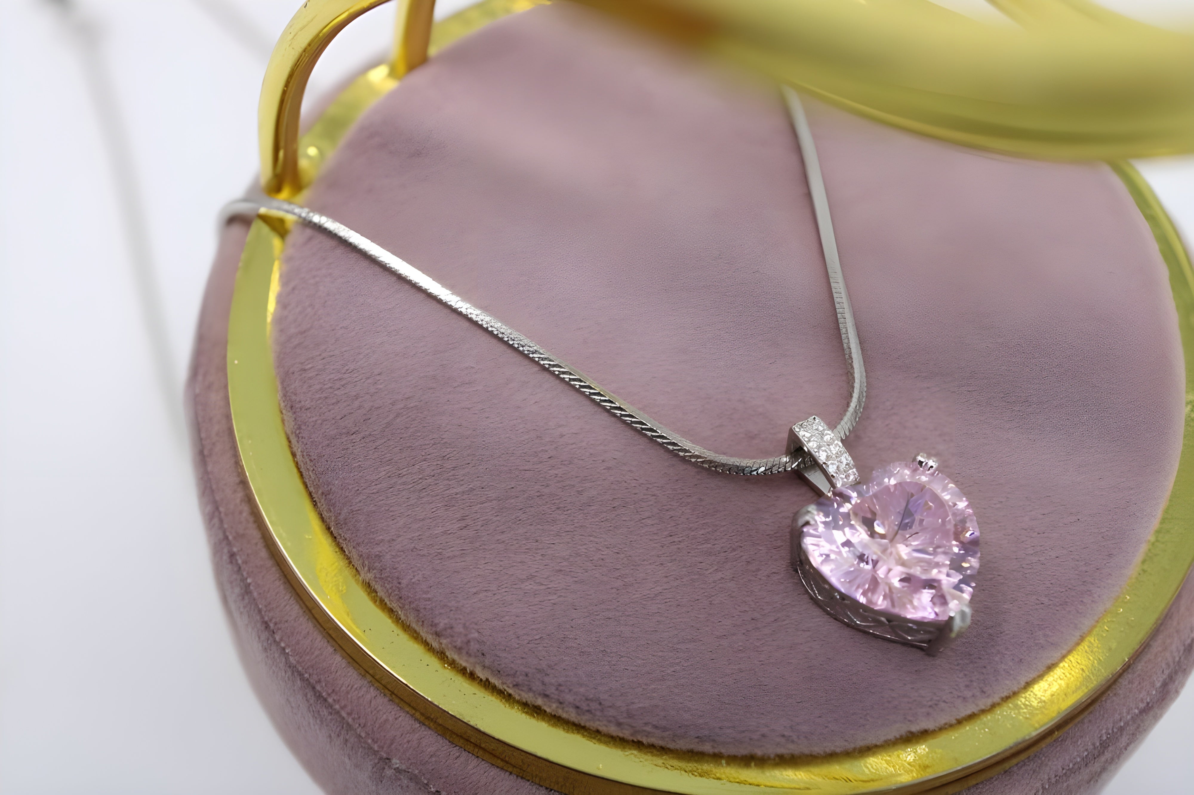 Rose Dew Pink Teardrop Pendant in Sterling Silver