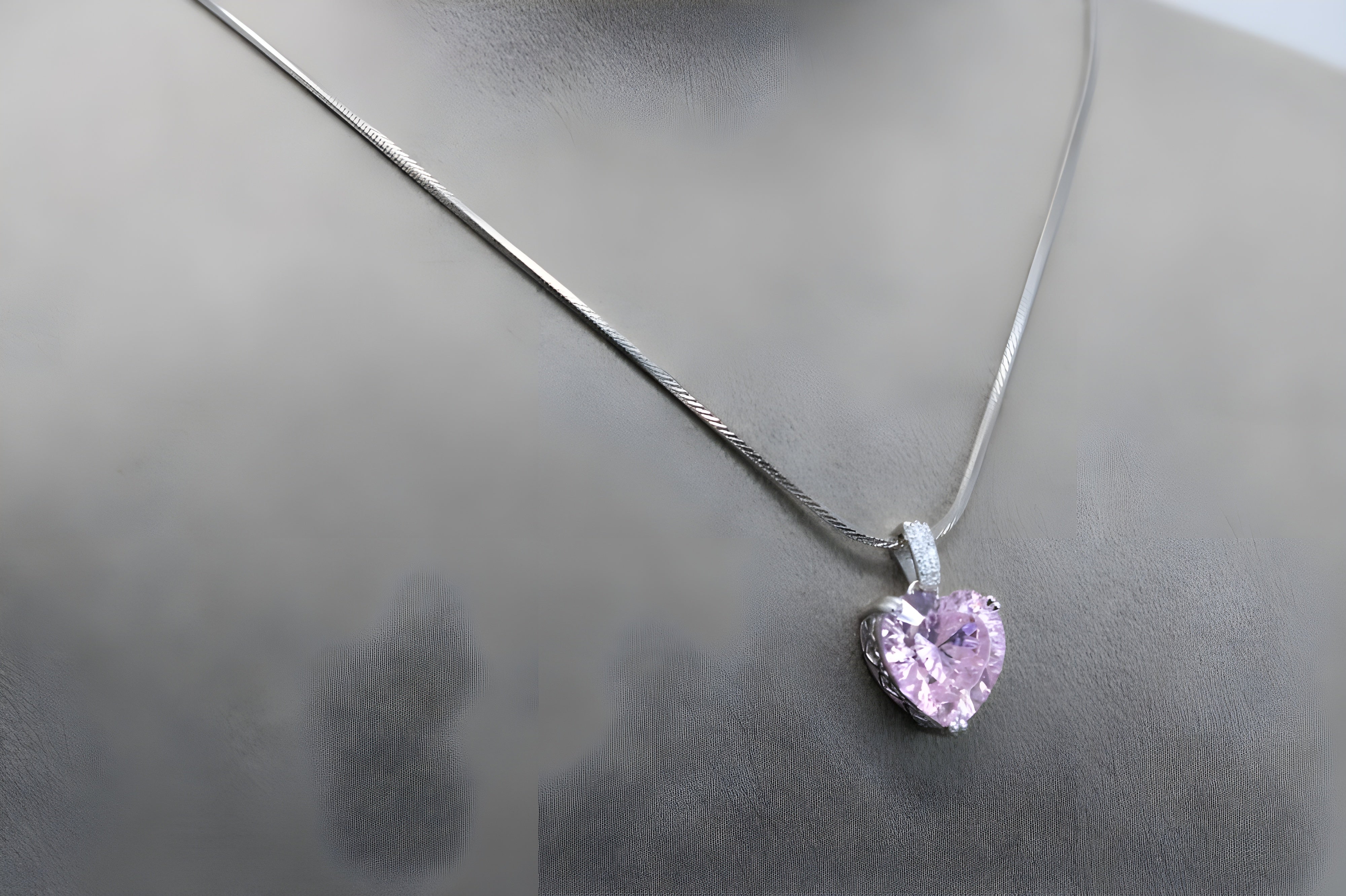 Rose Dew Pink Teardrop Pendant in Sterling Silver