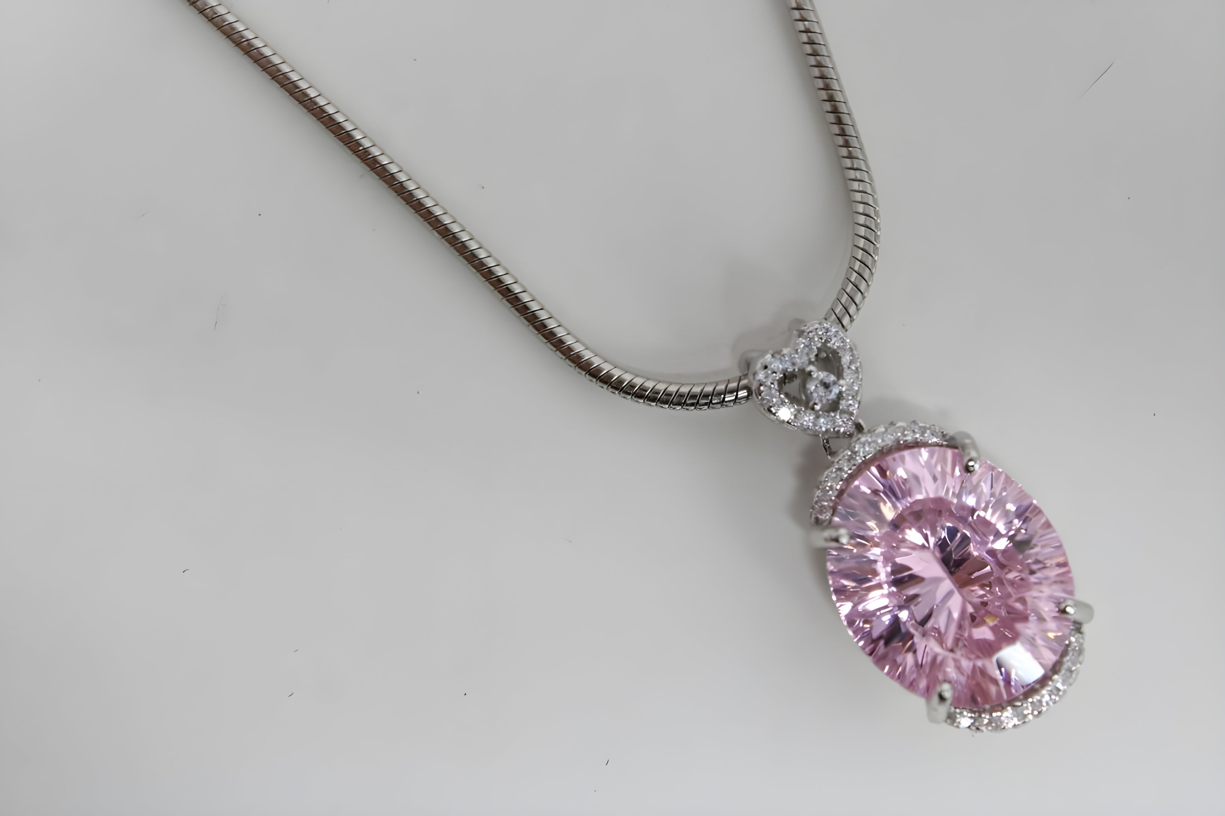 Blush Heart Halo Pendant by VeeLux