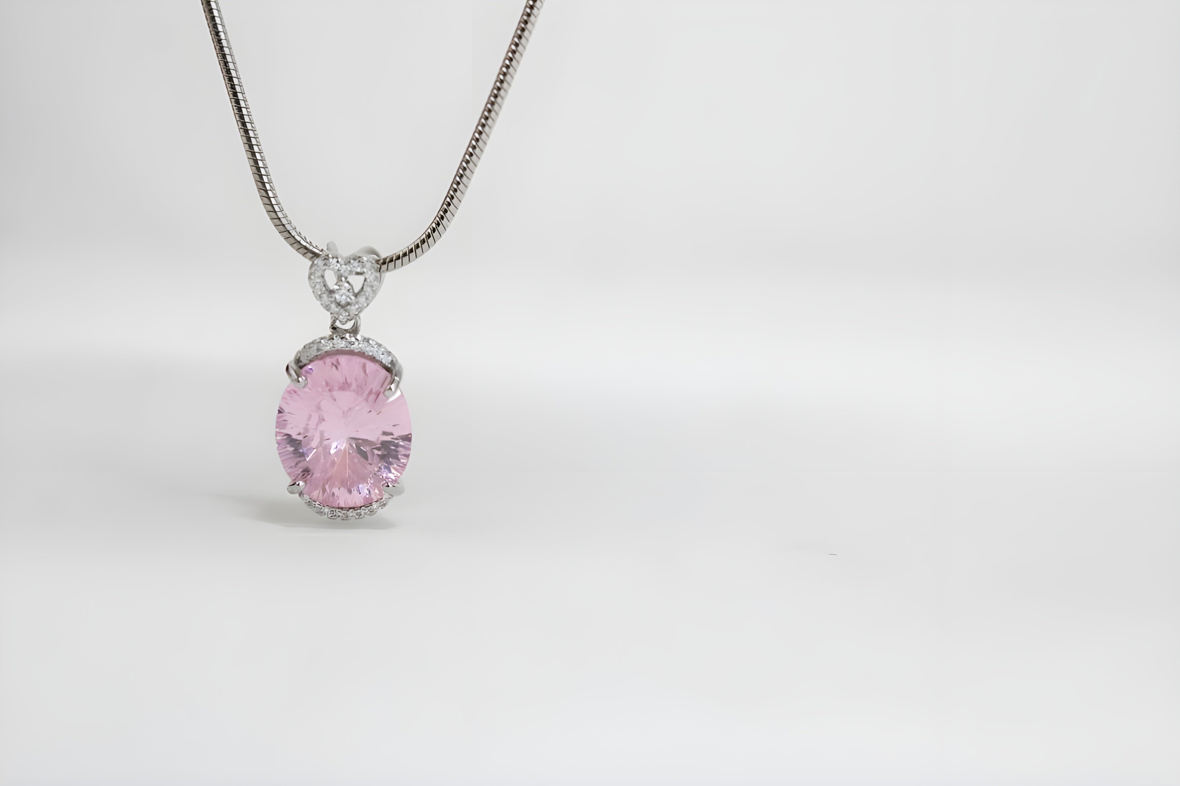 Blush Heart Halo Pendant by VeeLux