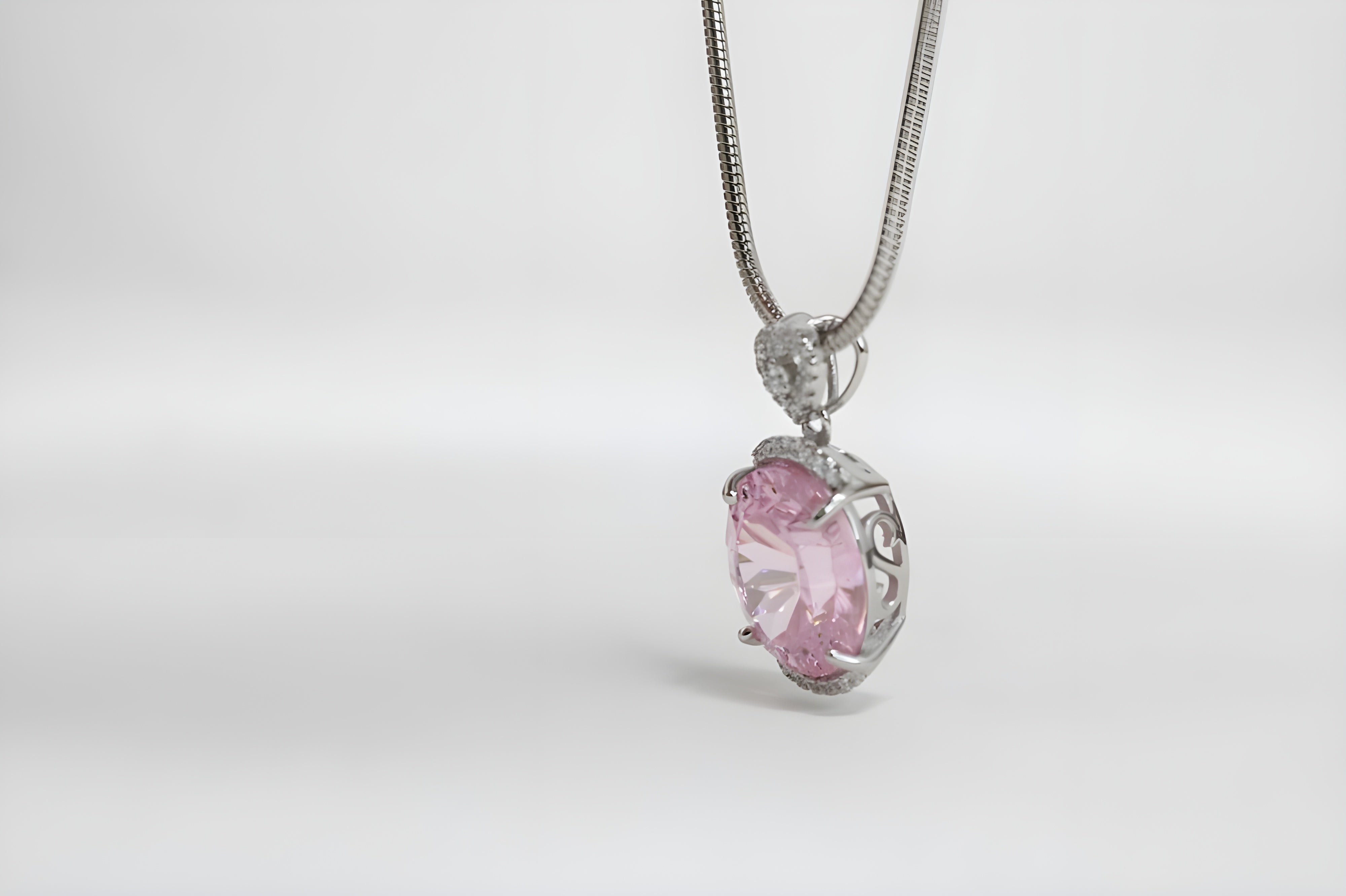 Blush Heart Halo Pendant by VeeLux