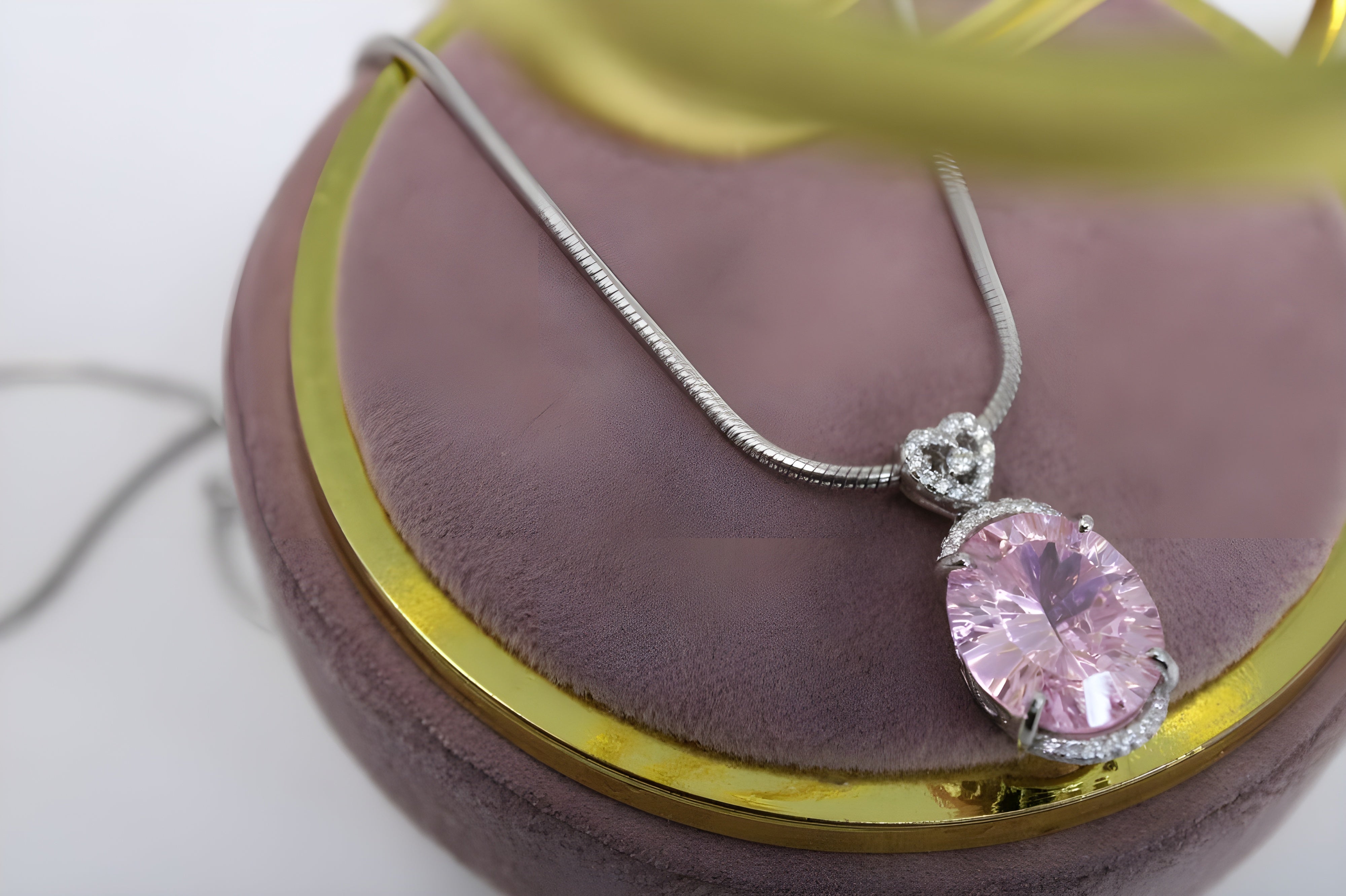 Blush Heart Halo Pendant by VeeLux