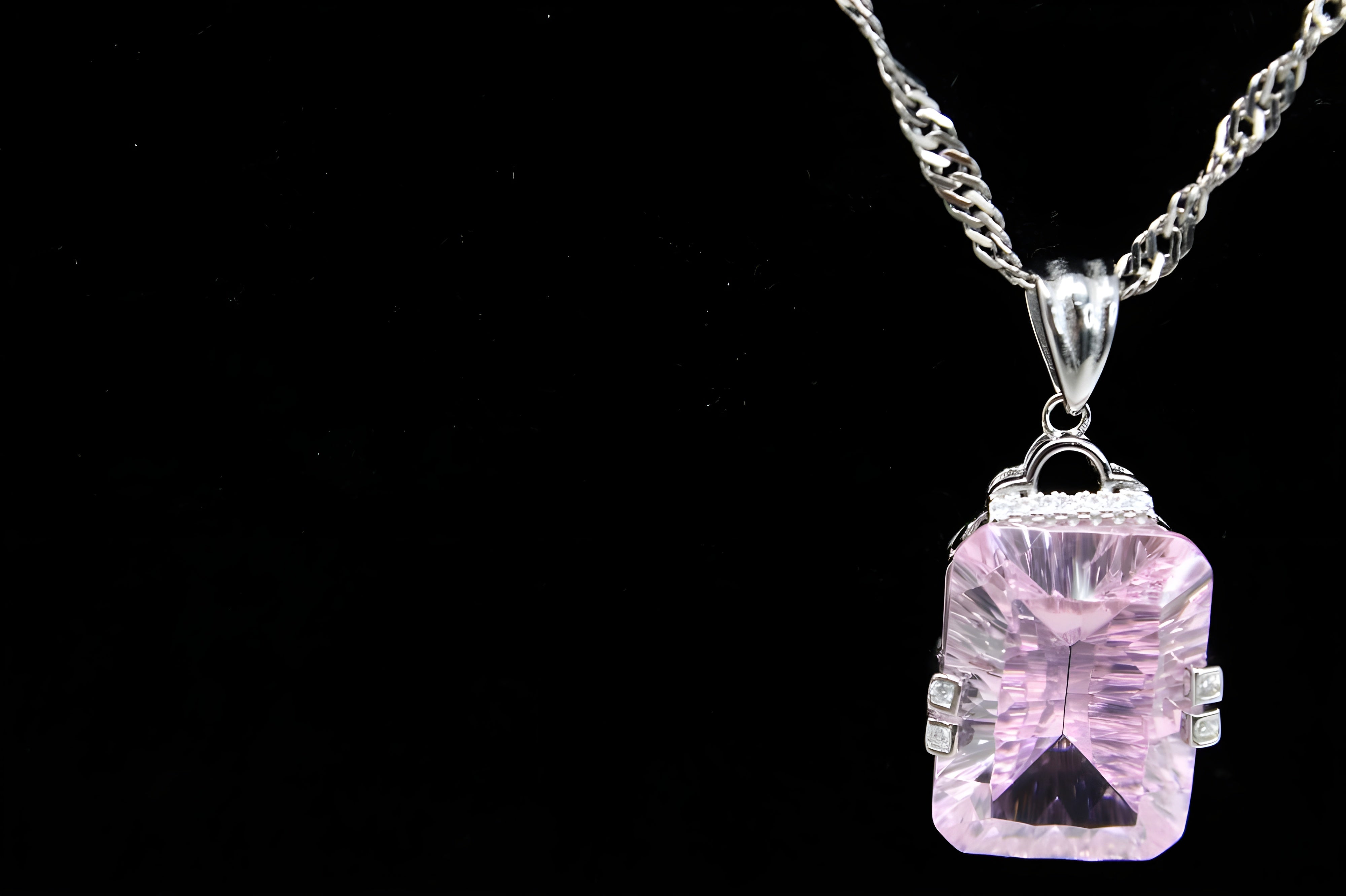 Timeless Pink Cushion Crystal Necklace by VeeLux