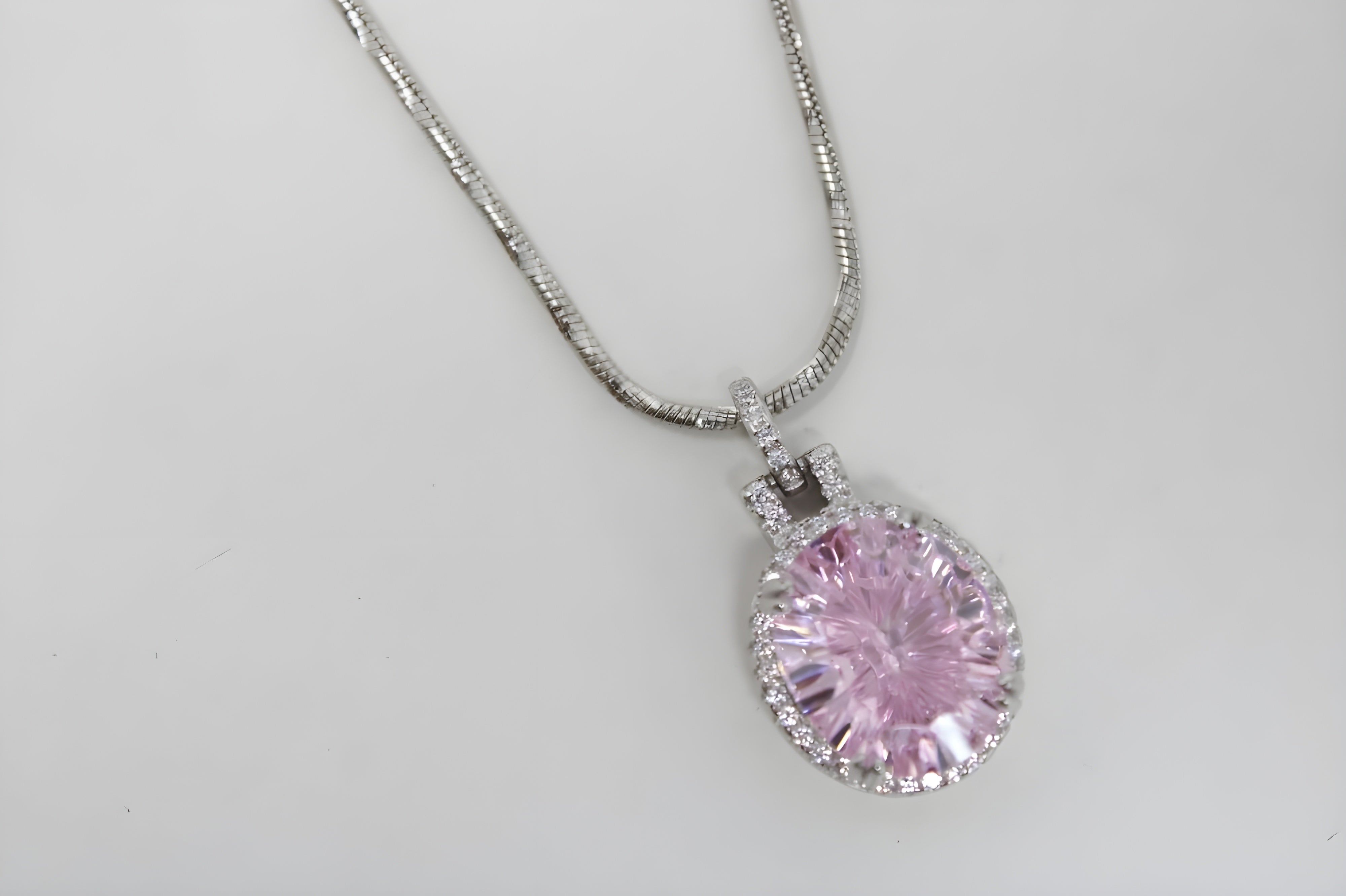 VeeLux Pink Cushion Cut Elegance Pendant